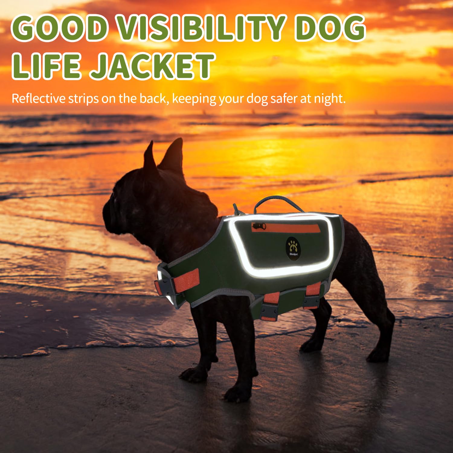 Sheripet Dog Life Jacket For Small Dogs With High Buoyancy, Lightweight Dog Lifevest For Swimming Adjustable Reflective Dogs Flo