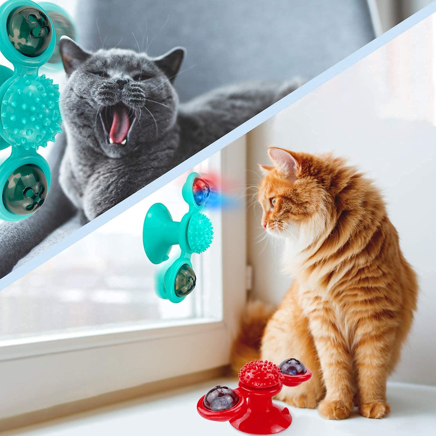 Krupasadhya Windmill Cat Toy,Interactive Cat Toy With Cup And 2 Catnip,Cat Toys For Indoor Cats