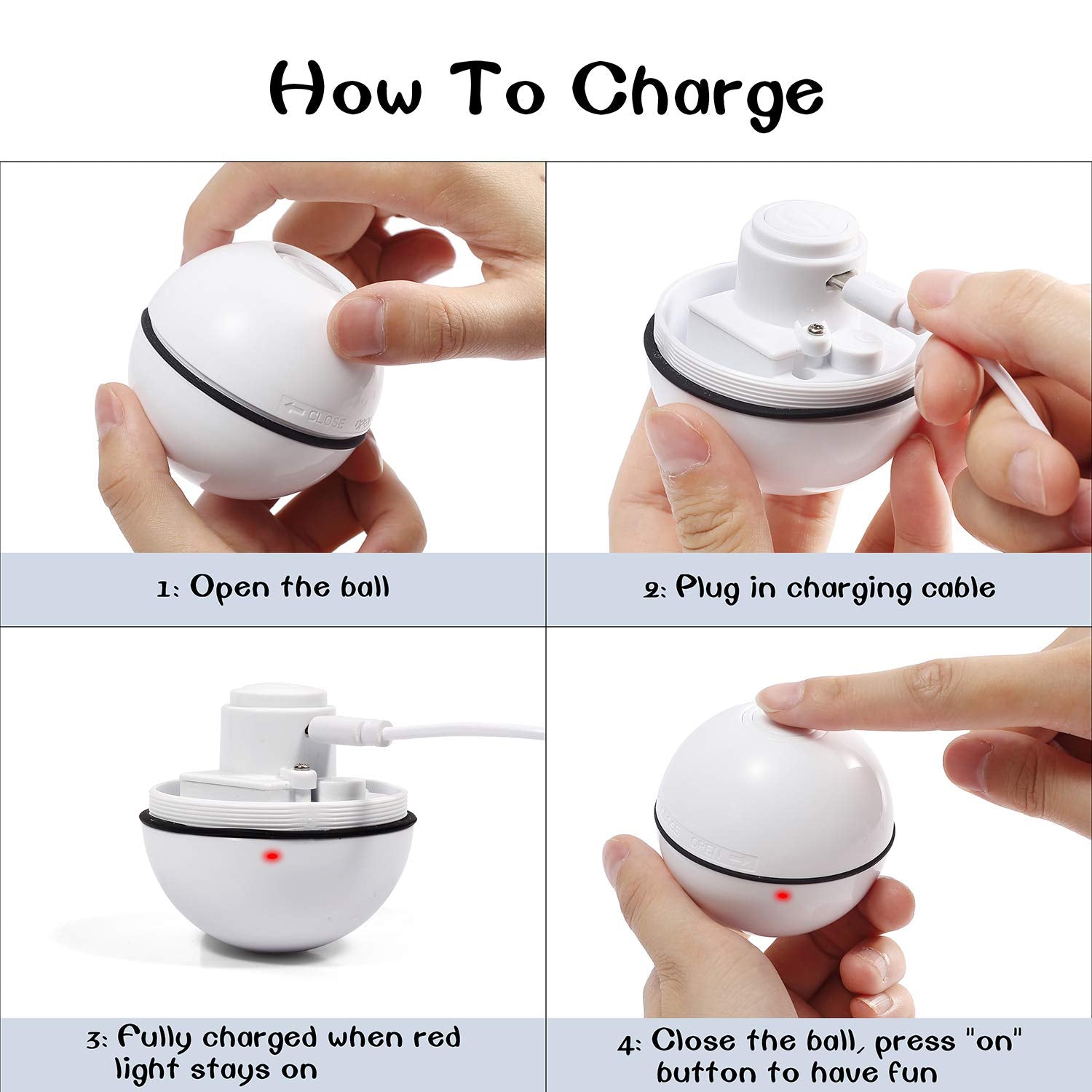 Yofun Smart Interactive Cat Toy - Newest Version 360 Degree Self Rotating Ball, Usb Rechargeable Pet Toy, Build-In Spinning Led Light, Stimulate Hunting Instinct For Your Kitty (Pink)