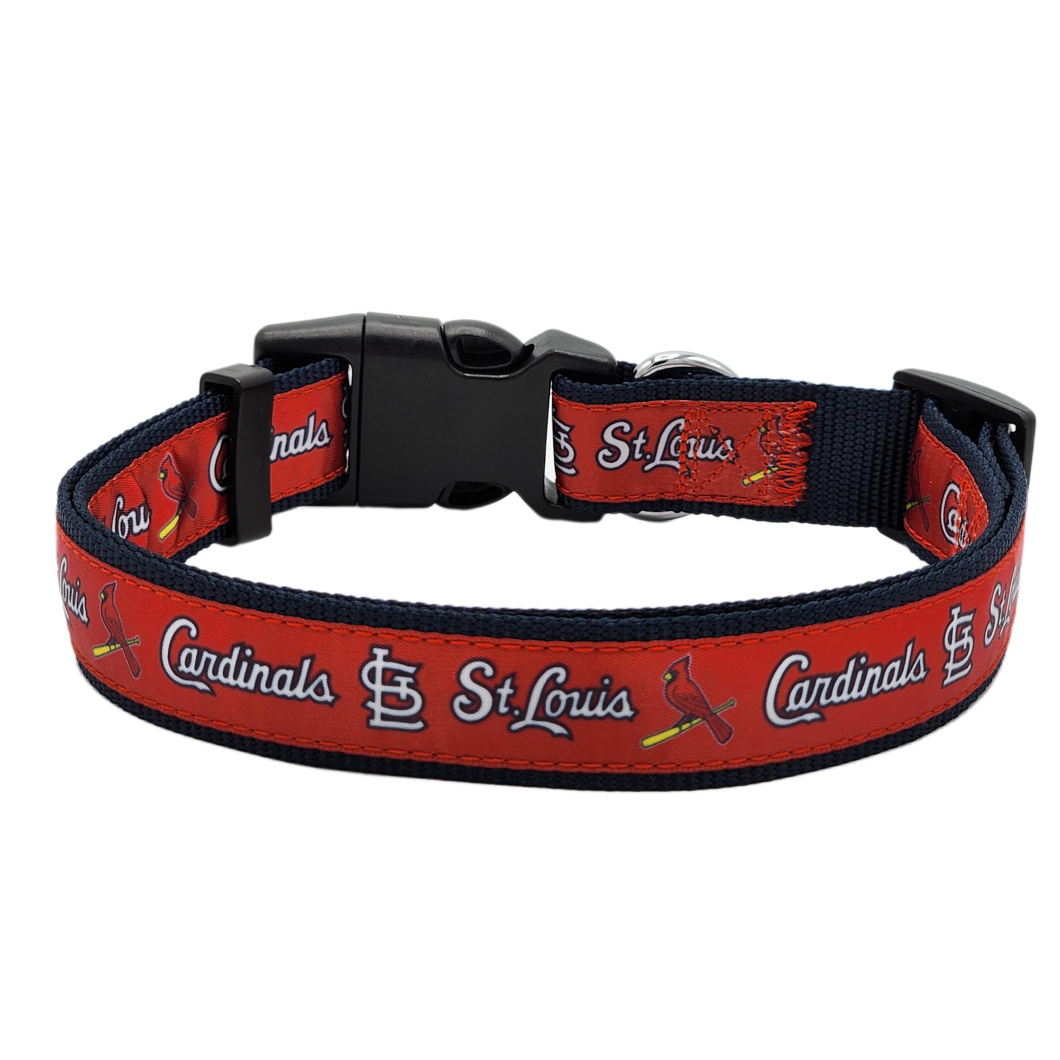 MLB St. Louis Cardinals Licensed PET COLLAR- Heavy-Duty, Strong, and Durable Dog Collar. Available in 29 Baseball Teams and 4 Si