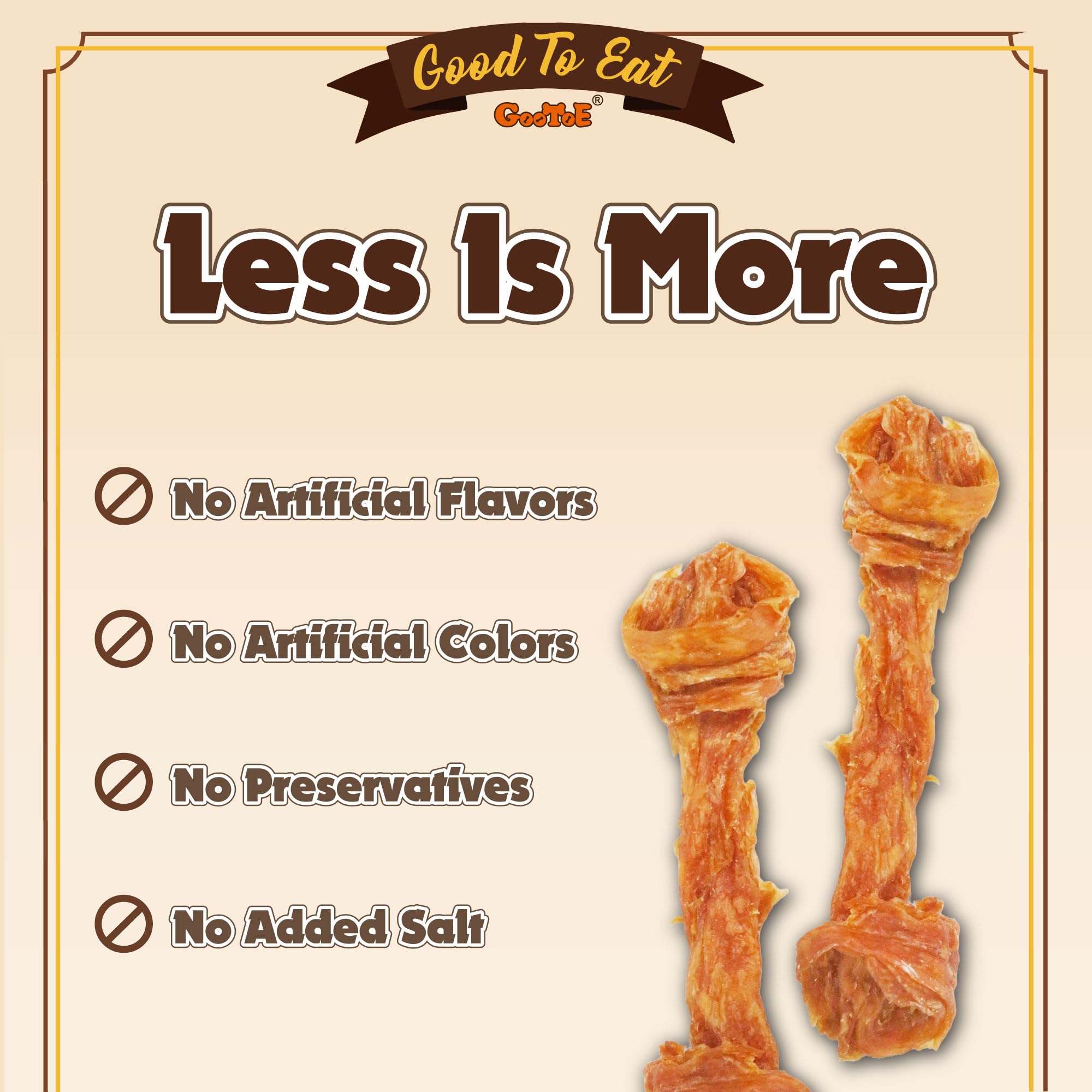 Gootoe Turkey Tendon Dog Treats, Bone (L) 1 lb, 100% USA Sourced Turkey, Natural Snack, Premium Puppy Chews, Hypoallergenic, Raw
