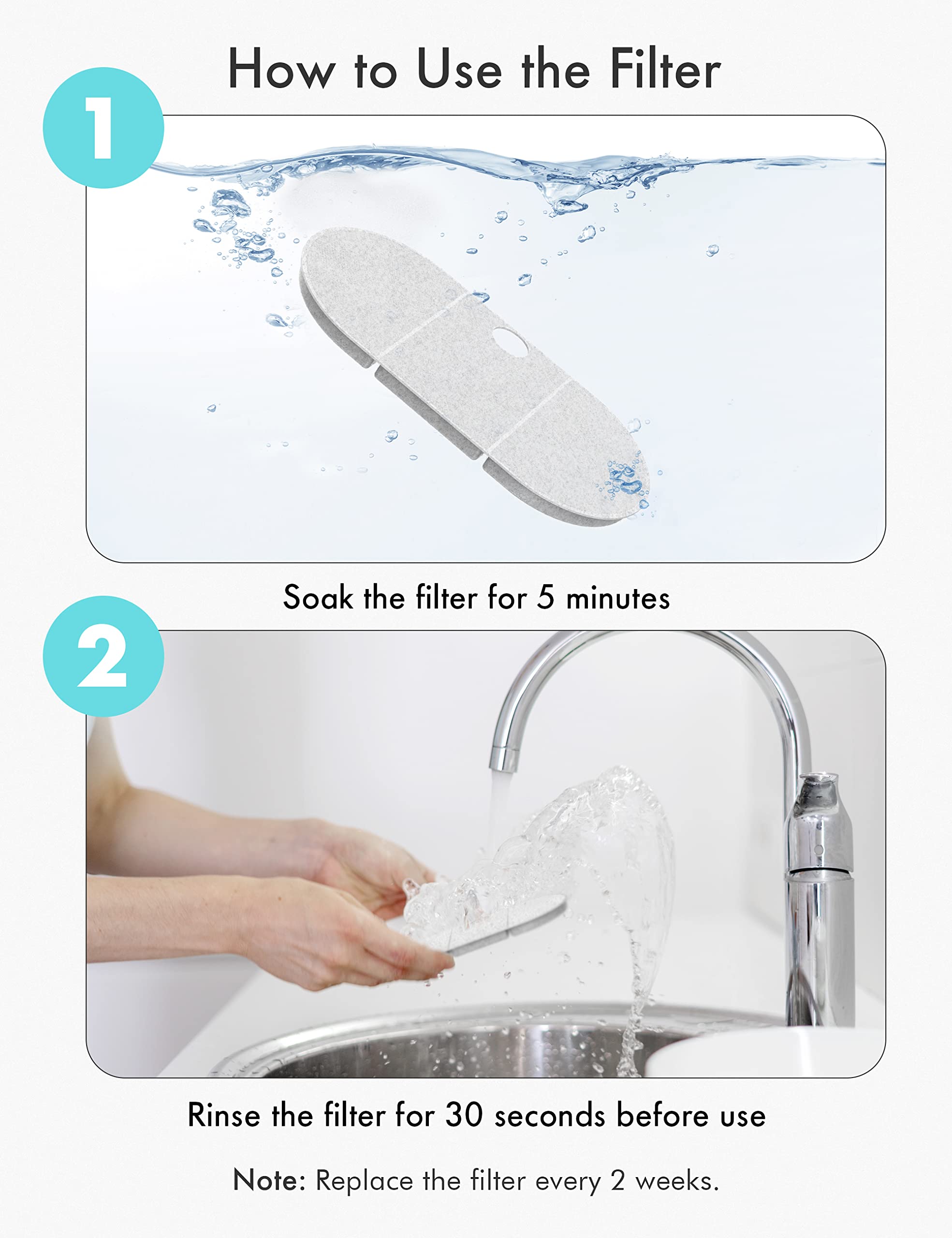 Petlibro 8 Packs Replacement Filters For Capsule Cat Water Fountain Plwf002, 4 Months Set Of Replacement Filters For Ultra Quiet Pet Water Fountain