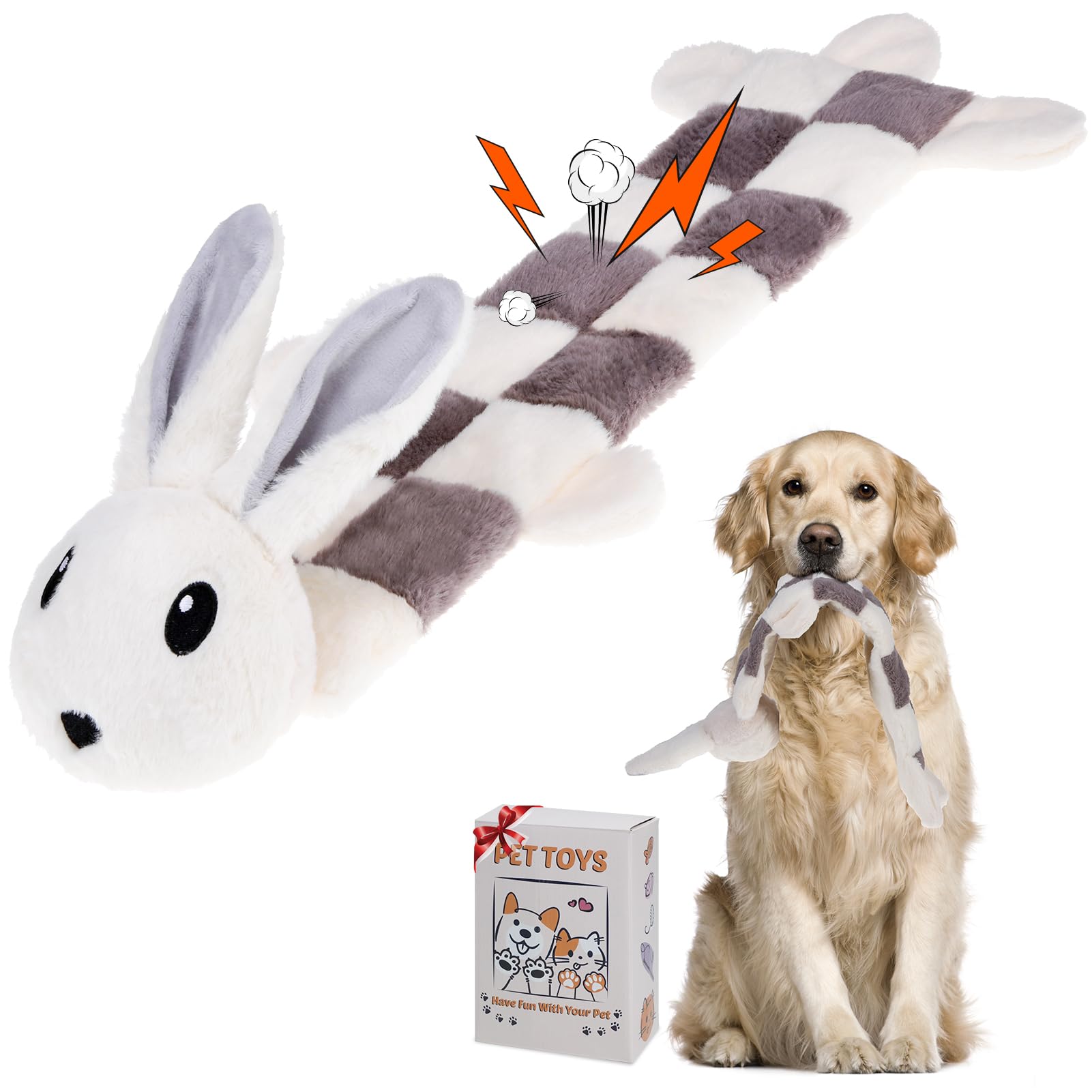 Mihachi Dog Squeaky Toys 16 Squeakers for Aggressive Chewers, Tough Interactive Tug of War Dog Toy-Squeaky Chew Toy for Small,Me