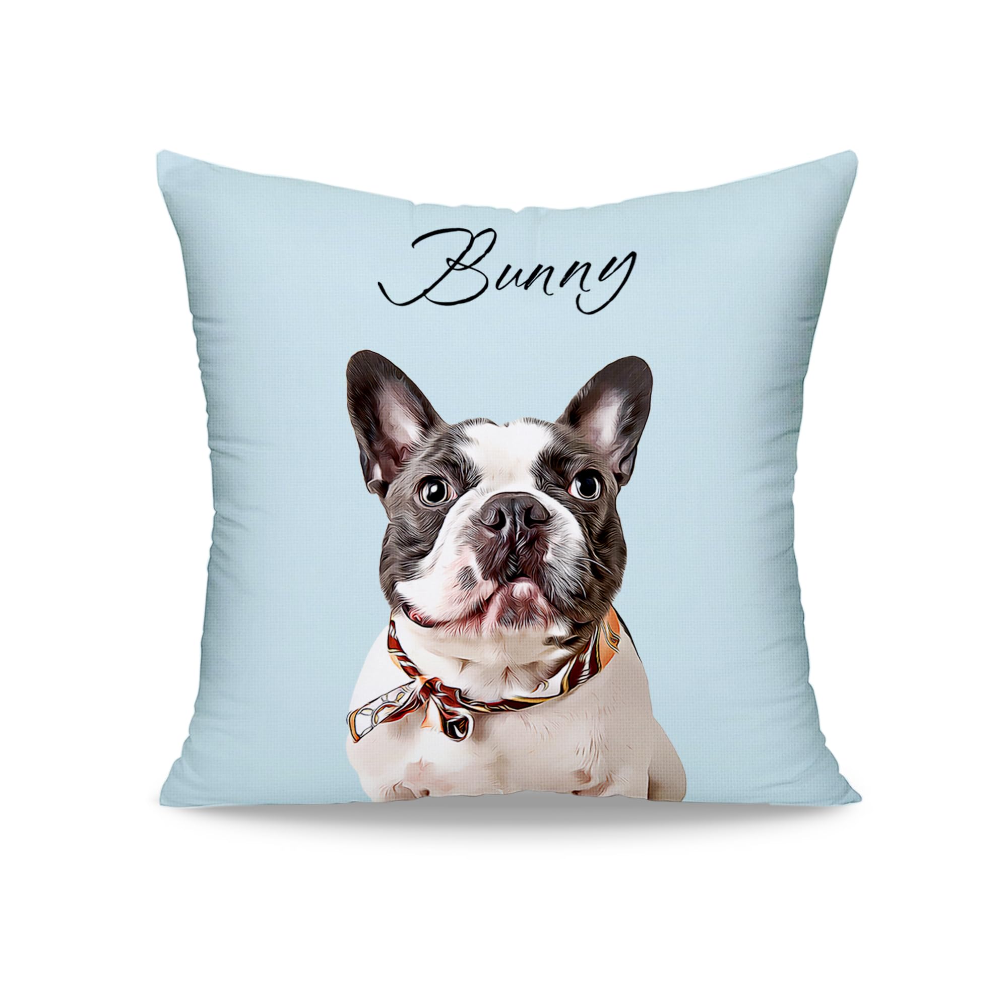 Funny Diy Personalized Pet Oil Painting Portrait From Photo Throw Pillow, Custom Dog Memorial Gifts For Loss Of Dogs, Dog Cat Me