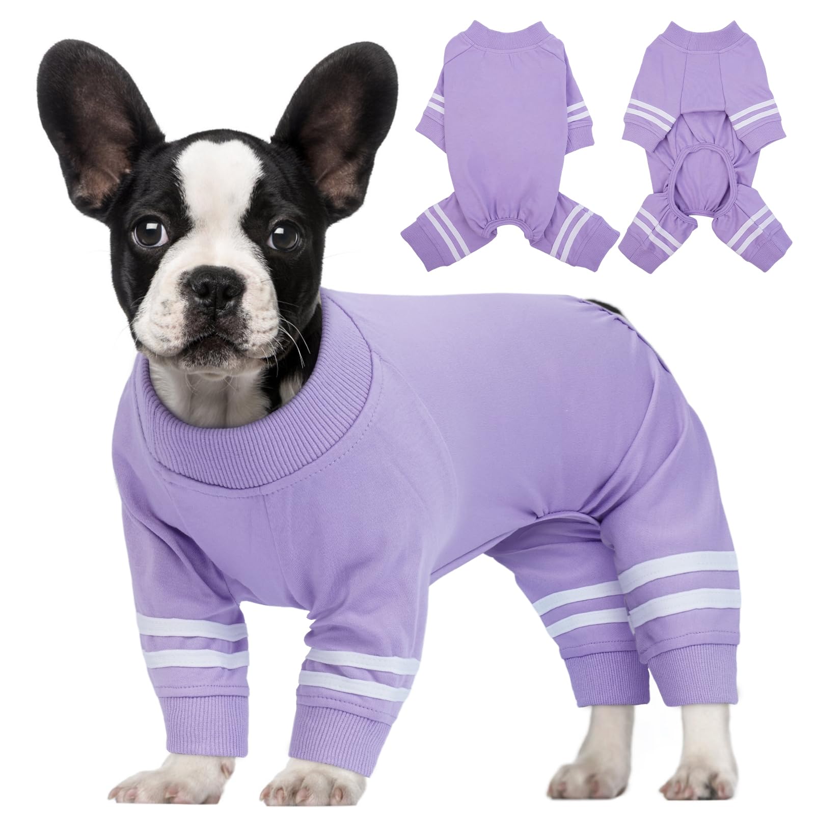 Brkurleg Soft Stretchable Pajamas For Small Dogs And Cats - 4 Legs Onesie Pjs, Recovery Suit, Breathable Jammies For Boys And Gi