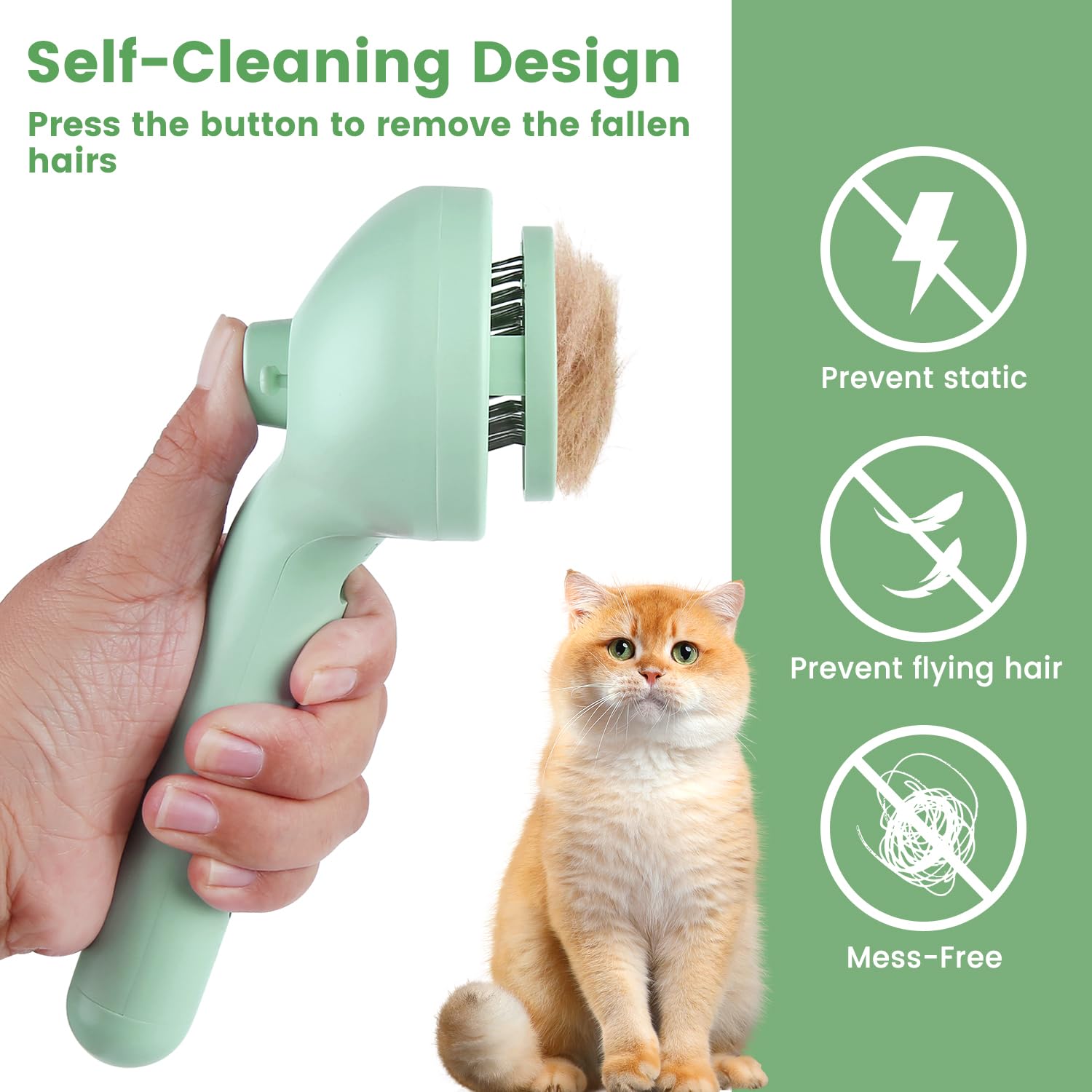 3 In 1 Cat Steam Brush, Pet Spray Hair Removal Comb For Shedding & Grooming, Water Brush For Cats Dogs Small Animals Long Short