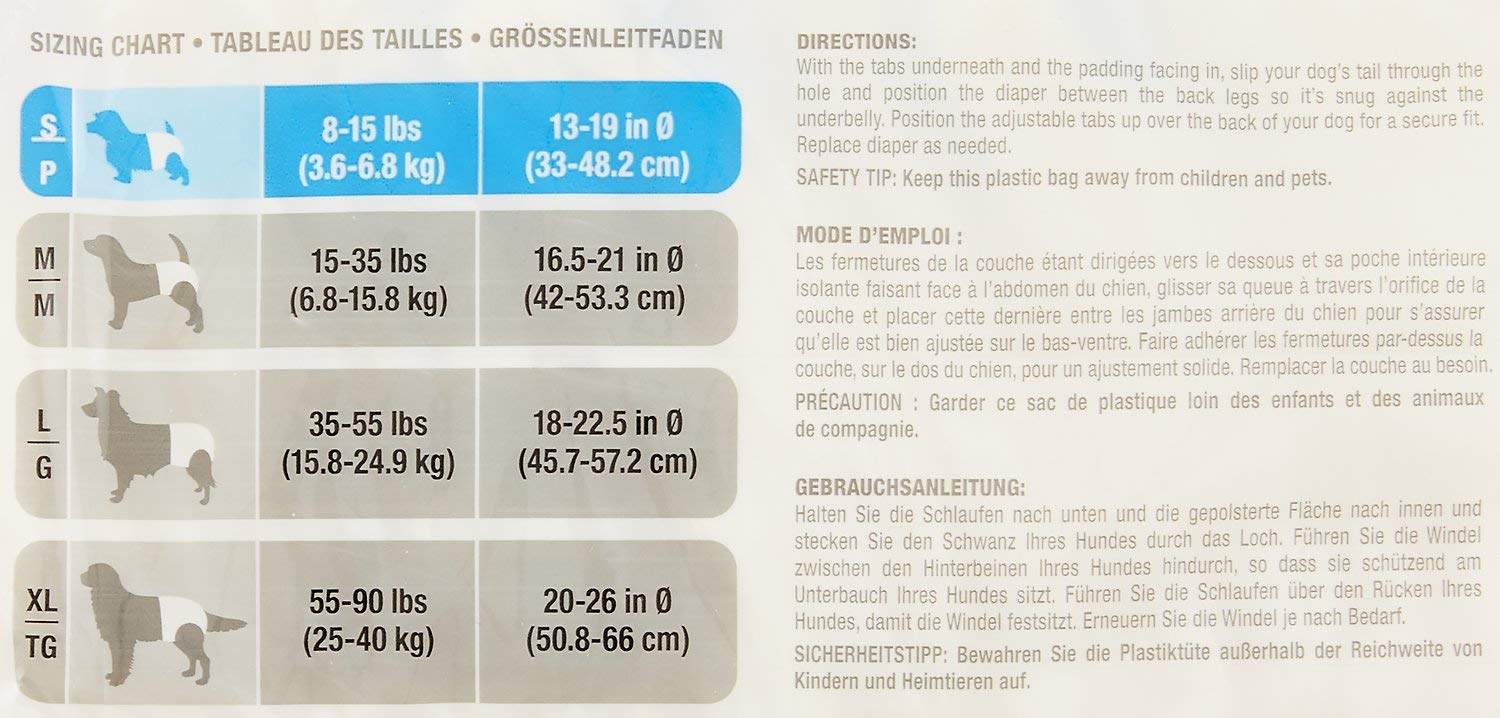 Dogit Disposable Diapers, X-Large, 12-Pack