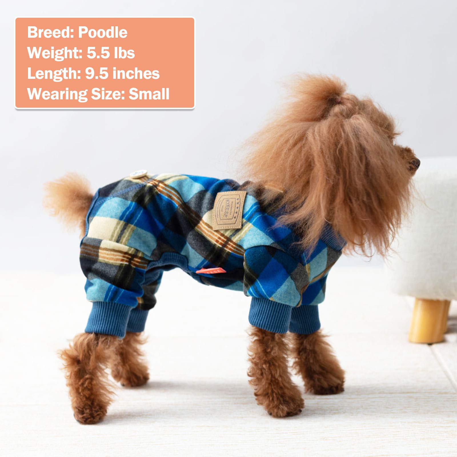 Kyeese Dog Pajamas Checkered Lightweight Soft Dog Pjs For Medium Dogs Dogs Hair Shedding Cover Doggie Jammies Onesie Dog Clothes