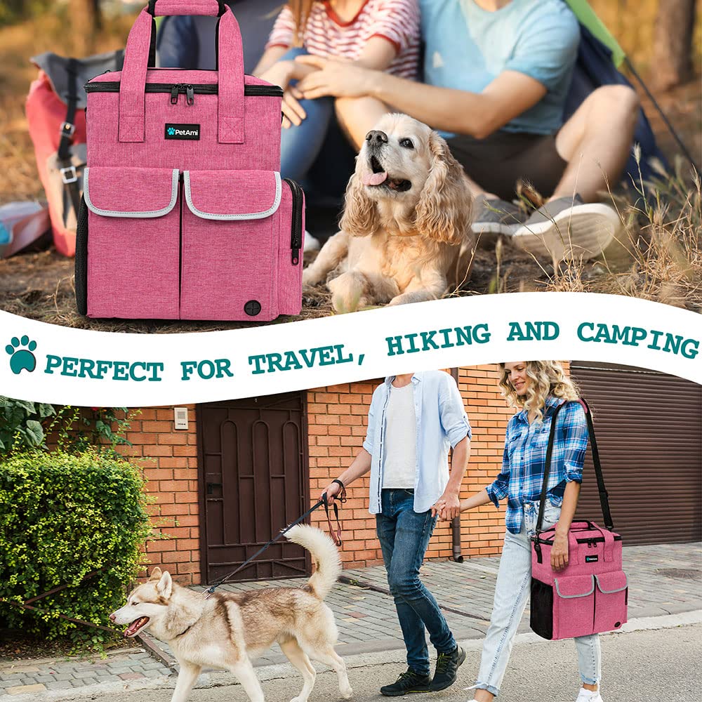 PetAmi Dog Travel Bag Pet Supplies Accessories Organizer for Traveling, Camping, Weekend; Cat Pet Travel Bag Kit Includes 2 Food