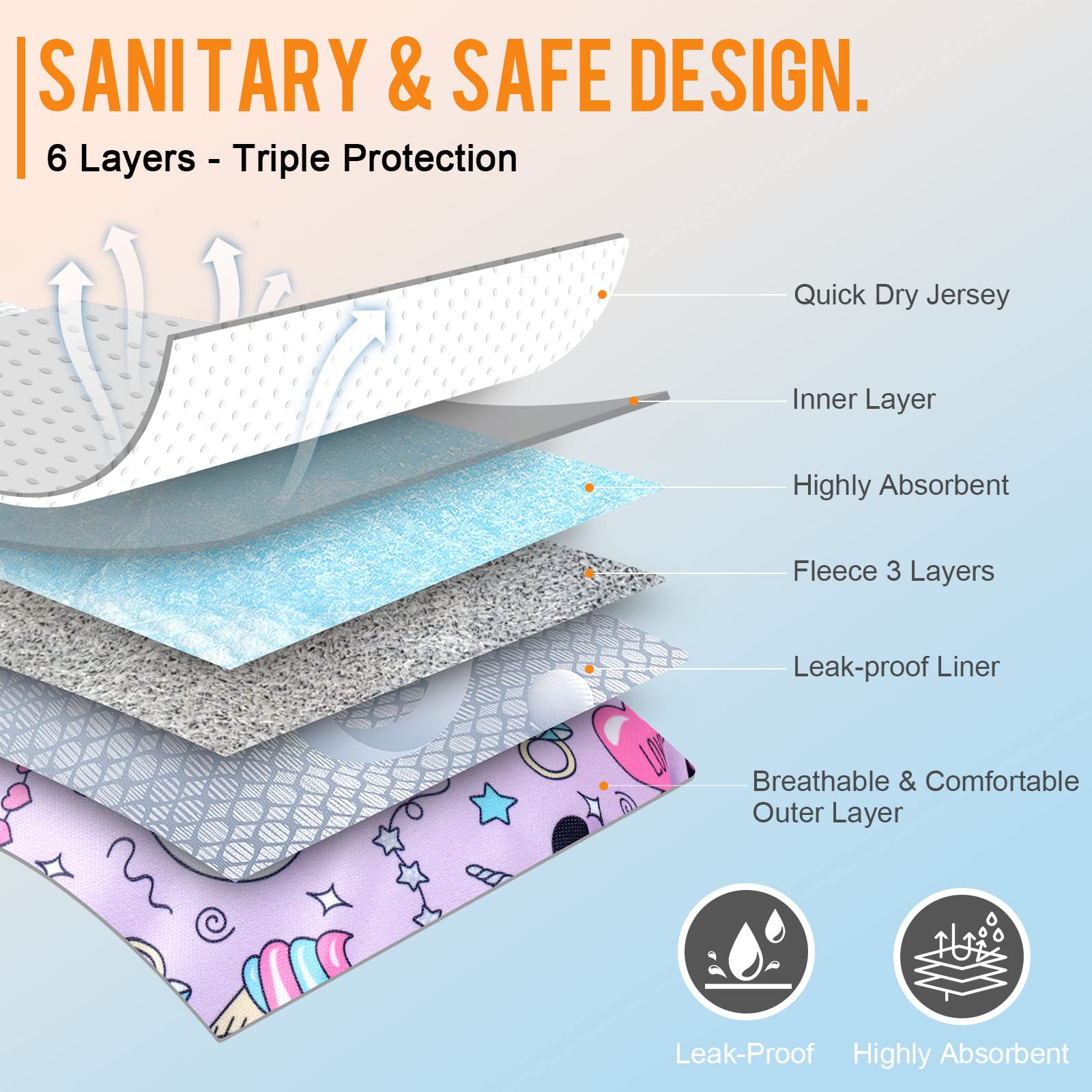 Washable Dog Diapers Female, 3 Pack Premium Reusable Diapers, High Absorbency Leak-Proof Puppy Diapers For Female Dog In Heat, P