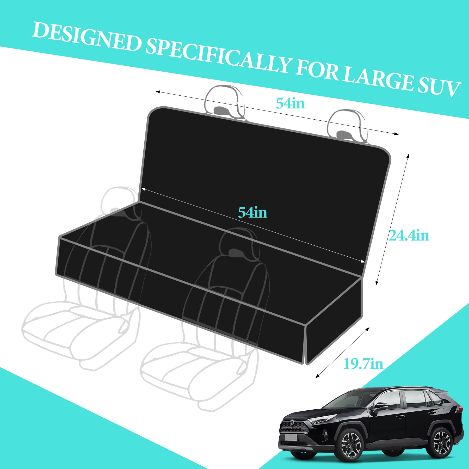 Meginc Dog Car Seat Covers For Back Seat Cover, Waterproof Dog Car Seat Cover For Ford Explorer Heavy Duty Non Slip Back Seat Co