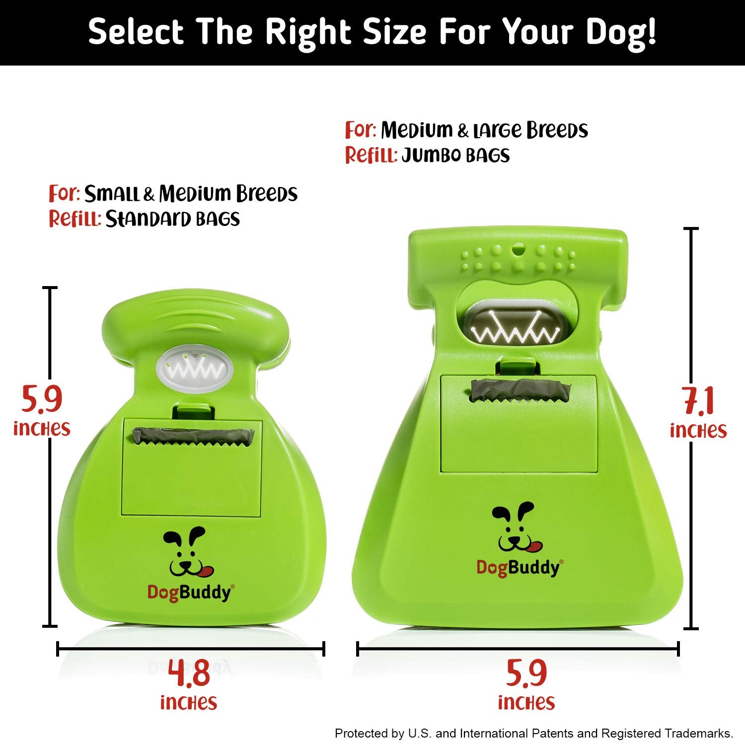 Dogbuddy Pooper Scooper, Portable Dog Poop Scooper, Sanitary Dog Waste Pick Up, Heavy Duty Dog Waste Cleaner With Bag Dispenser,