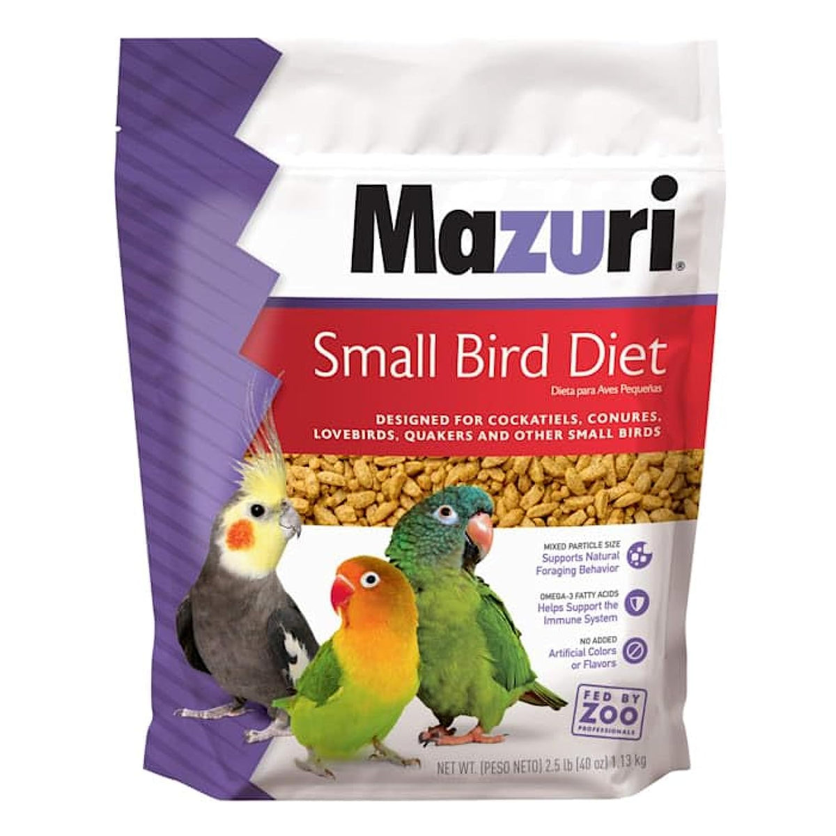 Mazuri | Nutritionally Complete For Small Birds | 2.5 Pound (2.5 Lb.) Bag