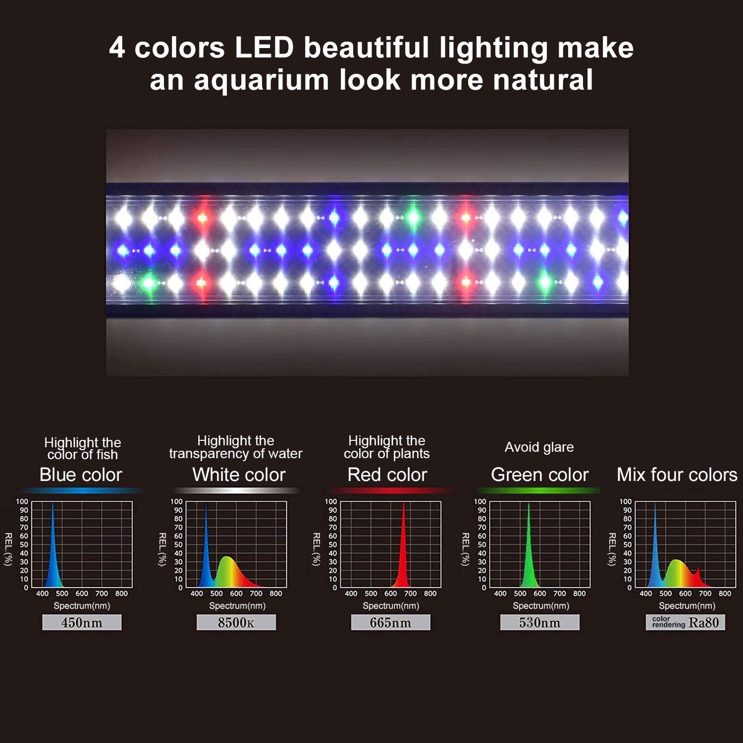 Kzkr Upgraded Aquarium Light Led Full Spectrum 72-84 Inch Foldable Adjustable Hood Lamp For Freshwater Marine Plant 180-210 Cm M