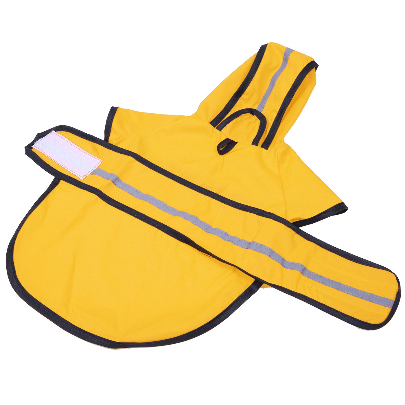 Hde Dog Raincoat Hooded Slicker Poncho For Small To X-Large Dogs And Puppies Yellow - Xl