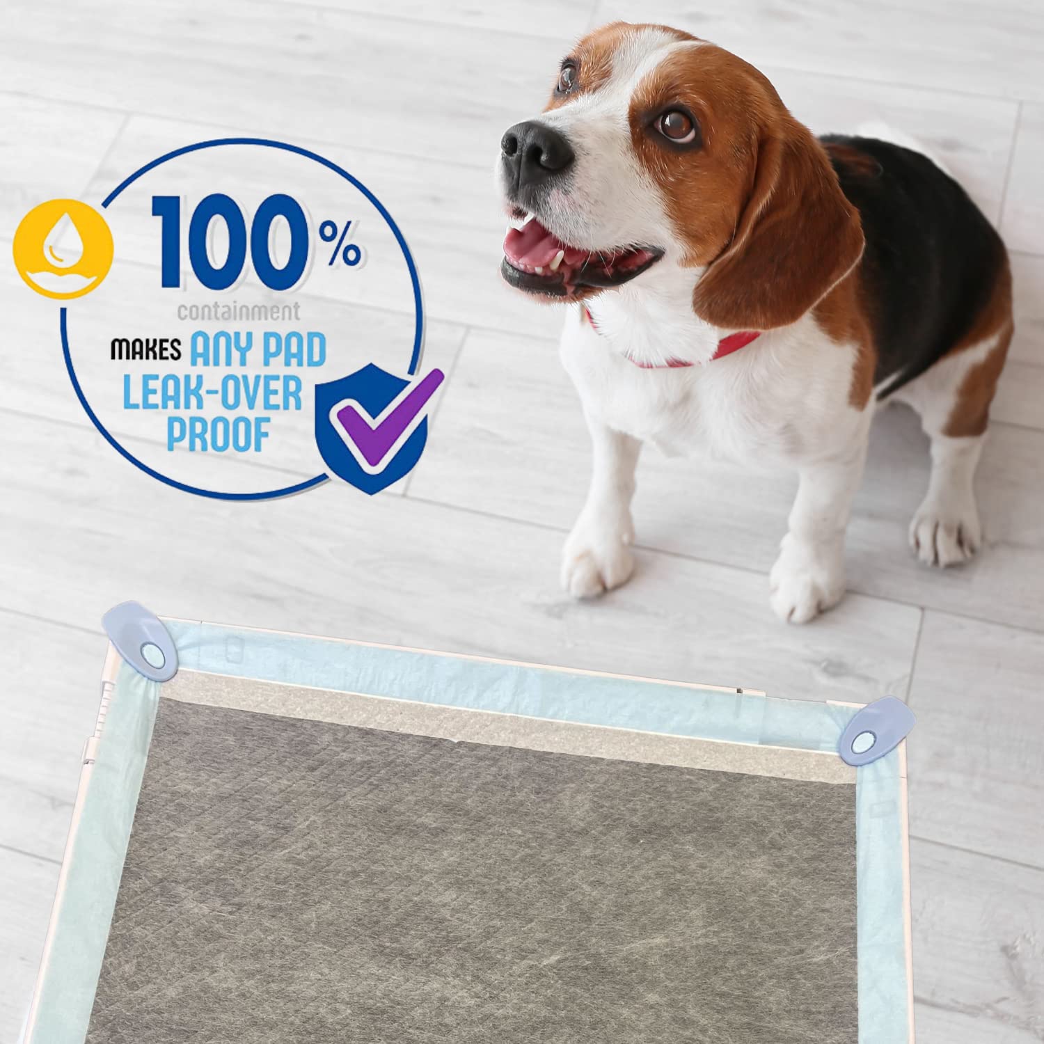 Pee Pad Holder - Fits Perfectly To All M/L/Xl Pads, 100% Of Urine Stays On Pad, Integrated Locking Pad Grips, Holder Secures To