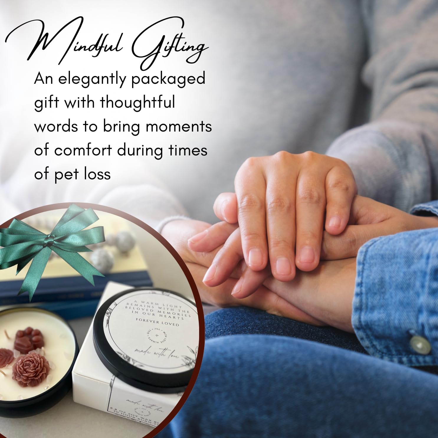 Paw Print Pet Loss Candle - Loss Of Dog Sympathy Gift, Bereavement Gifts For Dogs With Rose Quartz Stones, Clementine, Jasmine,