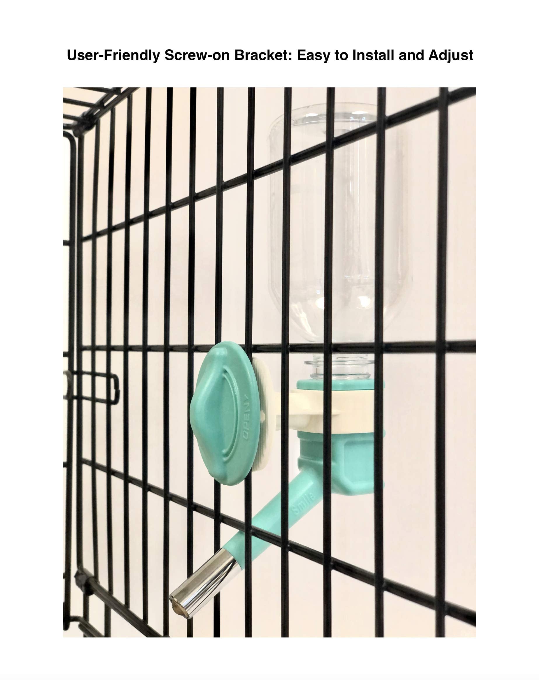 Choco Nose Patented No-Drip Water Bottle/Feeder For Puppies/Toy-Small Breed Dogs/Rabbits/Cats/Chinchillas And Other Small Pets And Animals - For Cages Or Crates 10.2 Oz. Nozzle 13Mm, Aqua (C528)