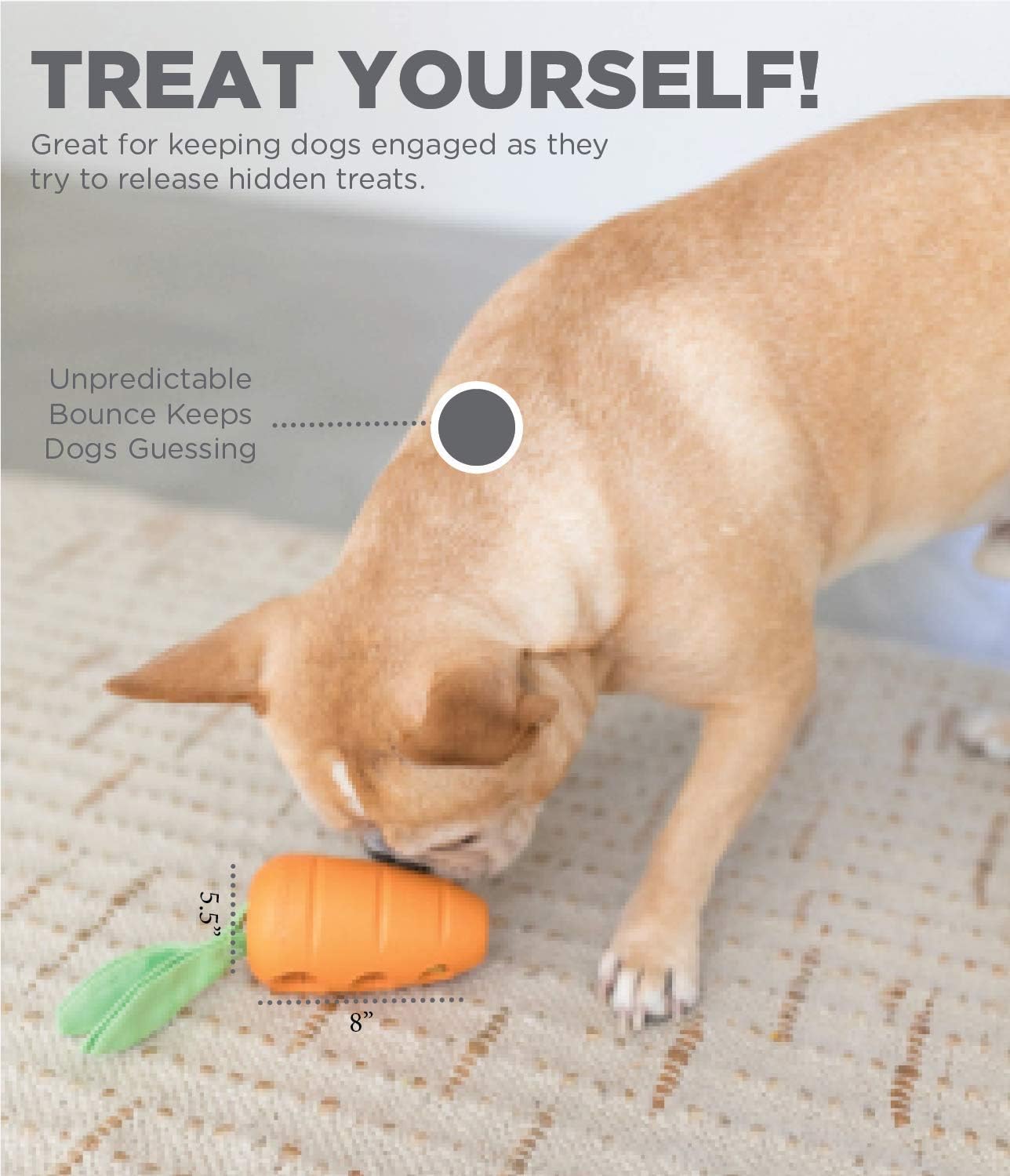 Petstages Carrot Stuffer Treat-Dispensing Interactive Dog Toy