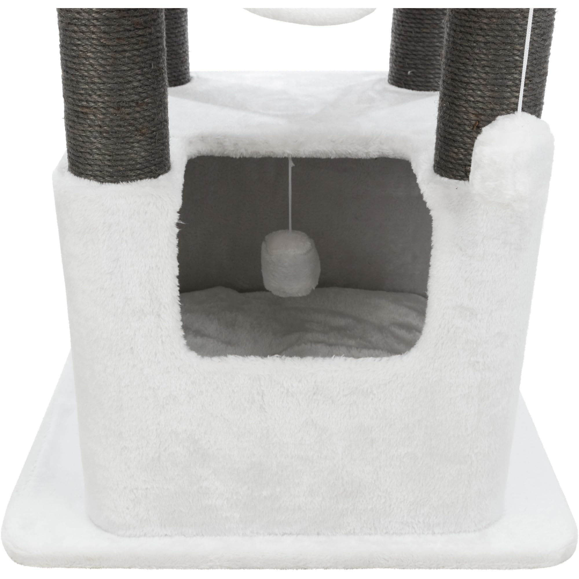 TRIXIE Lucano XXL Cat Tree, 43" Tall, Gray, Jute, 8 Scratching Posts, Hammock, Condo, Sturdy Base, Model 44722