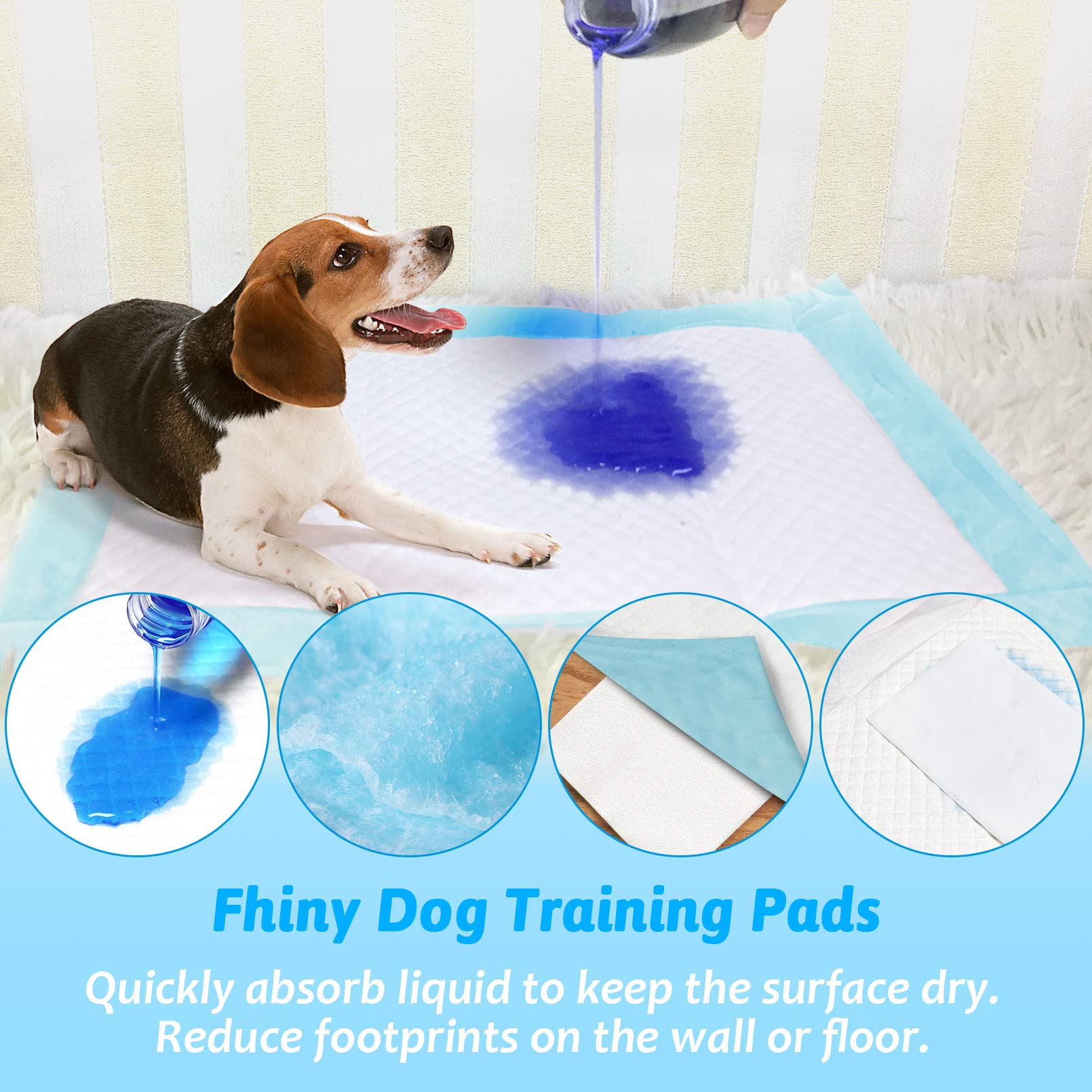 Fhiny Rabbit Pee Pads, 13'' x 18'' 100 PCS Disposable Bunny Cage Liner Leak-Proof Super Absorbent Potty Training Pad with Quick-