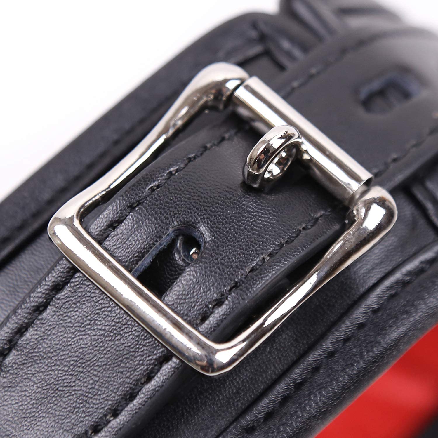 2 Pieces Black And Red Leather Collars Gothic Plush Leather Collars Choker With Chain Detachable Leash Rope Small Pet Collar