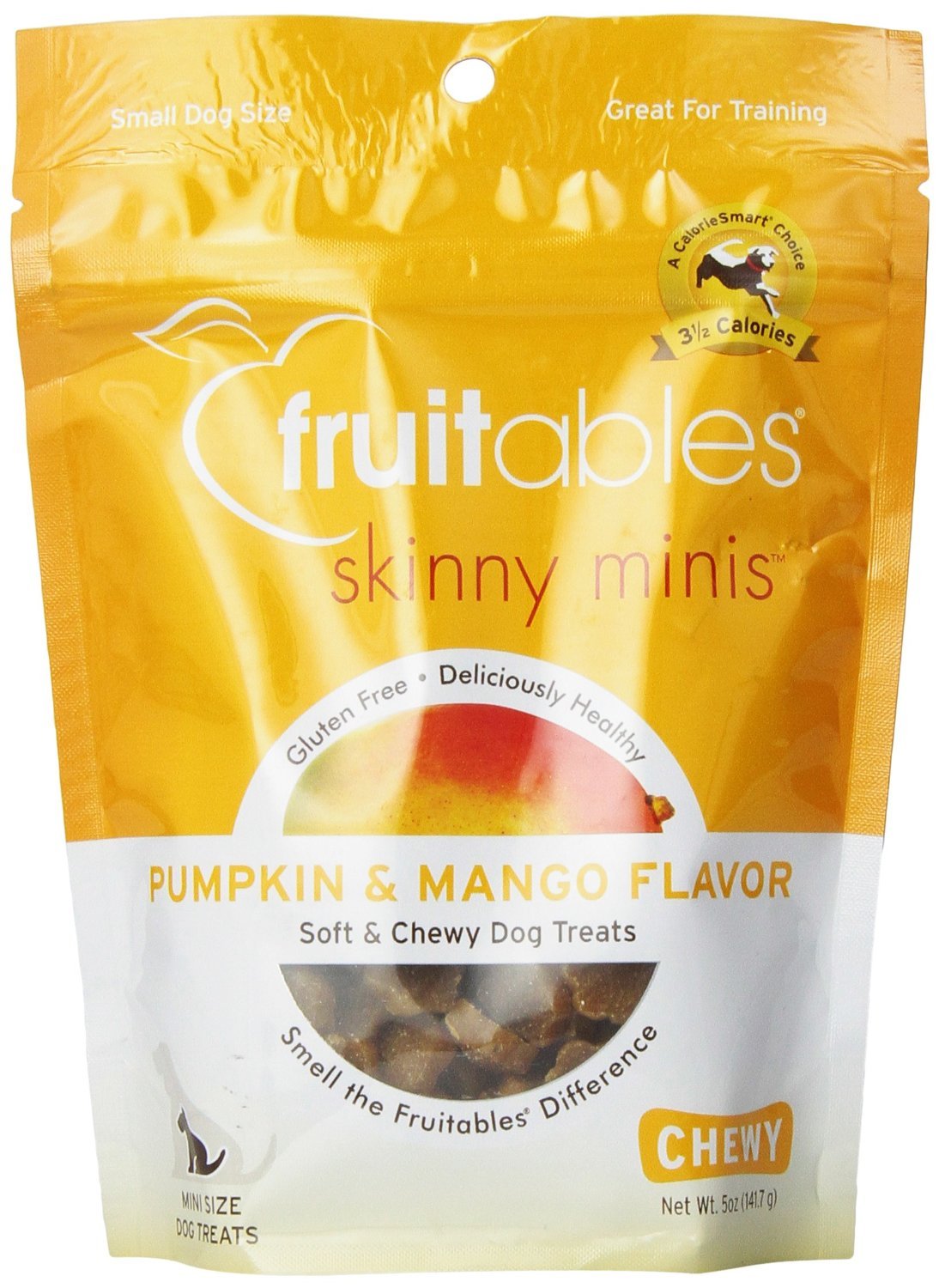 Fruitables Skinny Minis Pumpkin And Mango, Soft And Chewy Dog Treats (12 Pack) By Fruitables