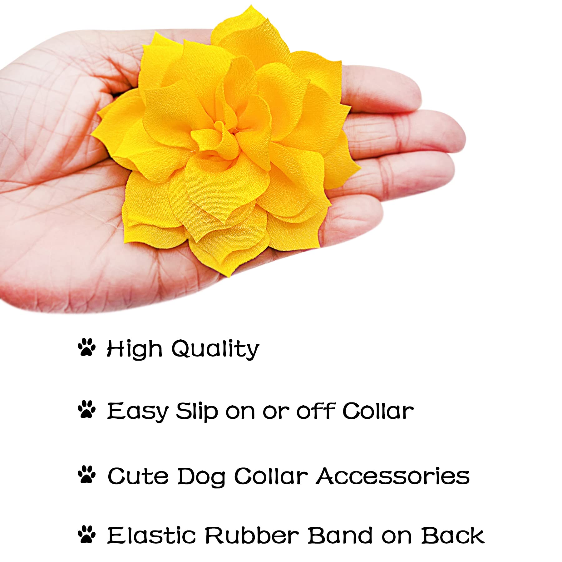 PET SHOW Dog Charms Flower Collar Embellishment Accessories For Cat Puppy Collars Dogs Bowtie Grooming Pack of 8
