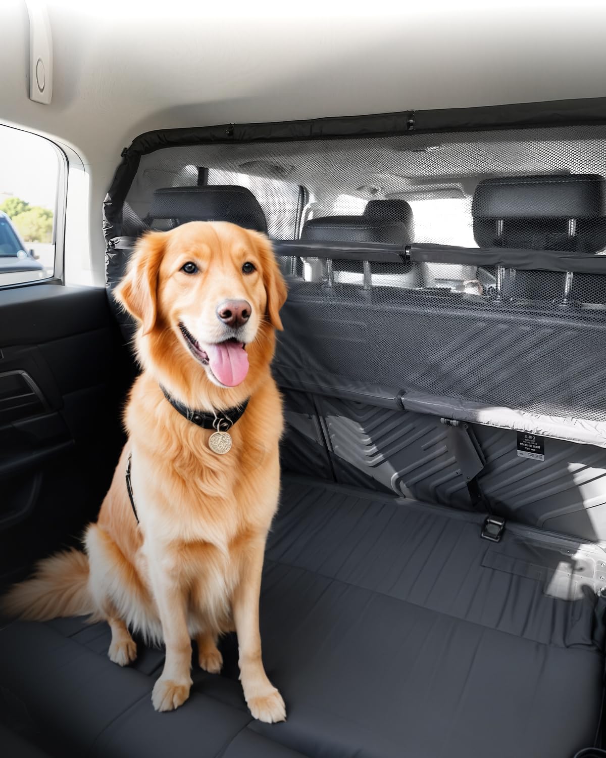 VEVOR Dog Car Barrier, 46'' Wide Car Divider for Cargo Area, Vehicle Pet Barrier with See Through Net Mesh, Universal-Fit Dog Ca