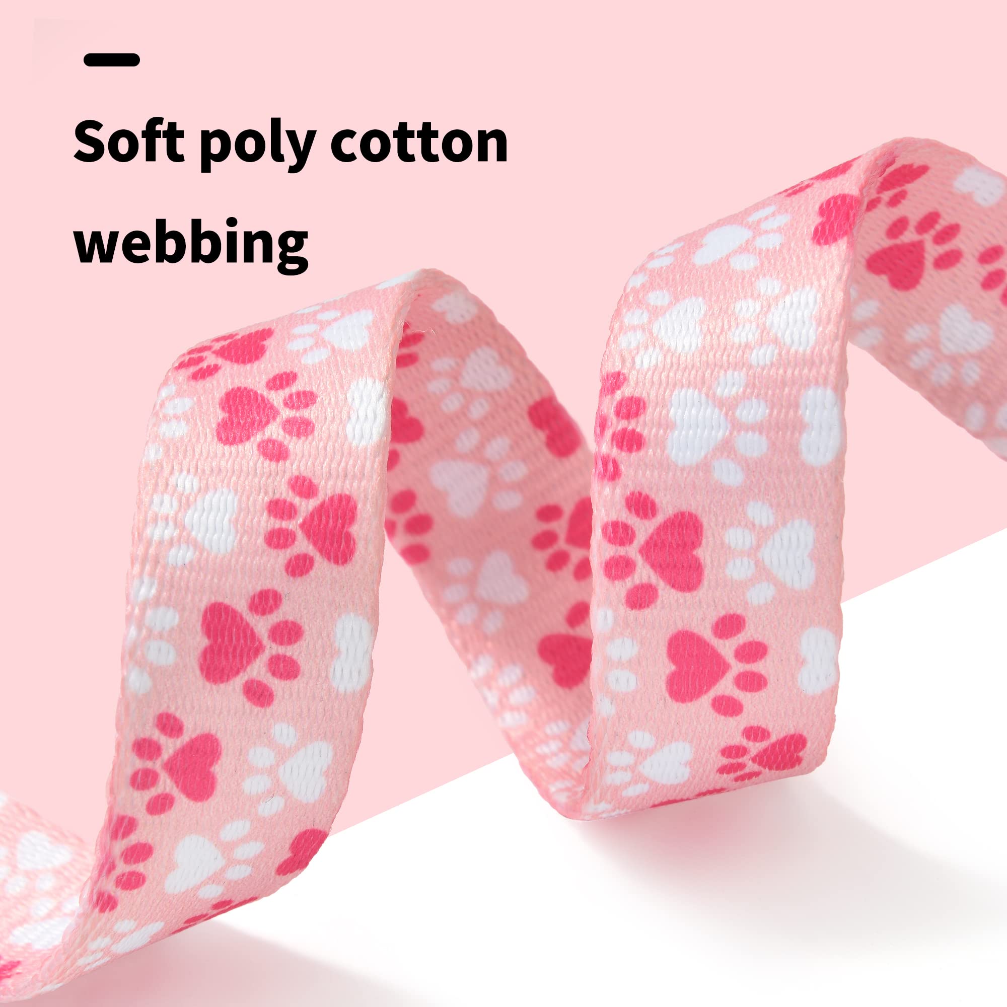 Mile High Life Dog Collar | Nylon Puppy Collars W Cute Patterns | Lightweight Girl Dog Collar | Boy Dog Collar For Small/Medium/Large Dogs (Pink Foot, Large)