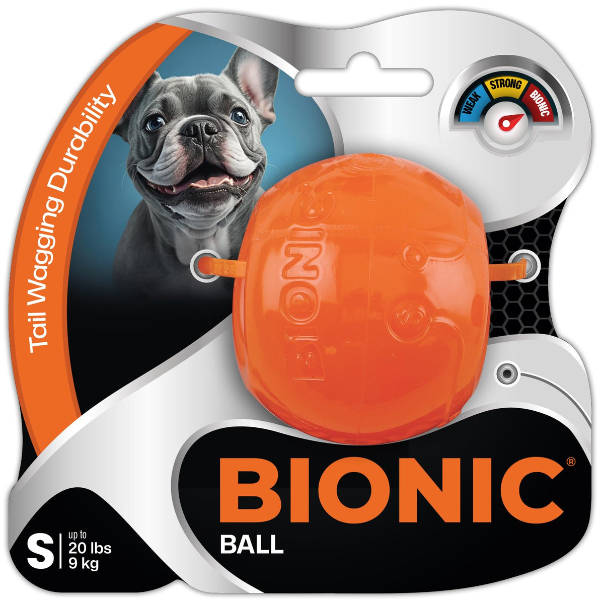 Bionic Ball Dog Toy, Small - Interactive Dog Chew Toy That Stands Up To The Toughest Chewers, For Dogs Up To 20 Lbs. (9 Kg)
