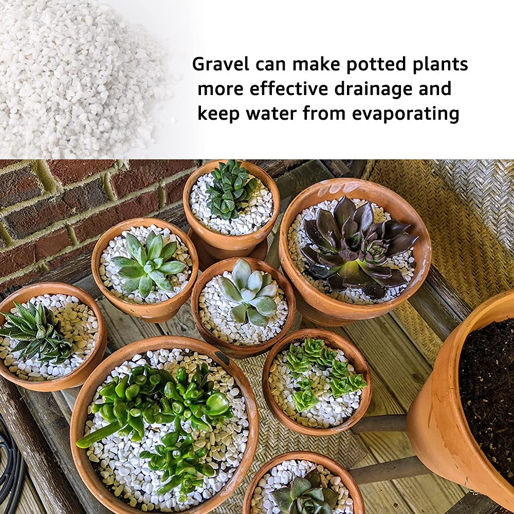 Anothera 18Lb 6Mm-8Mm Succulent And Cactus Bonsai Diy Rocks, White Onyx, Gravel For Terrarium, Fairy Gardening, Top Dressing