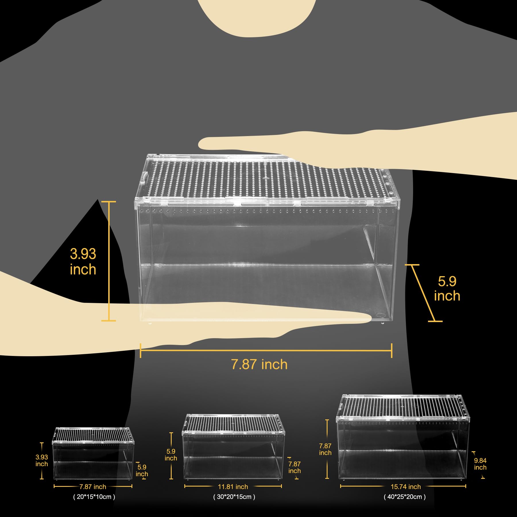 Reptile Pc Terrarium, Spider Tank Starter Kit, Leopard Gecko Container, Tarantula Cage, Hermit Crab Habitat, Lizard Enclosure, I