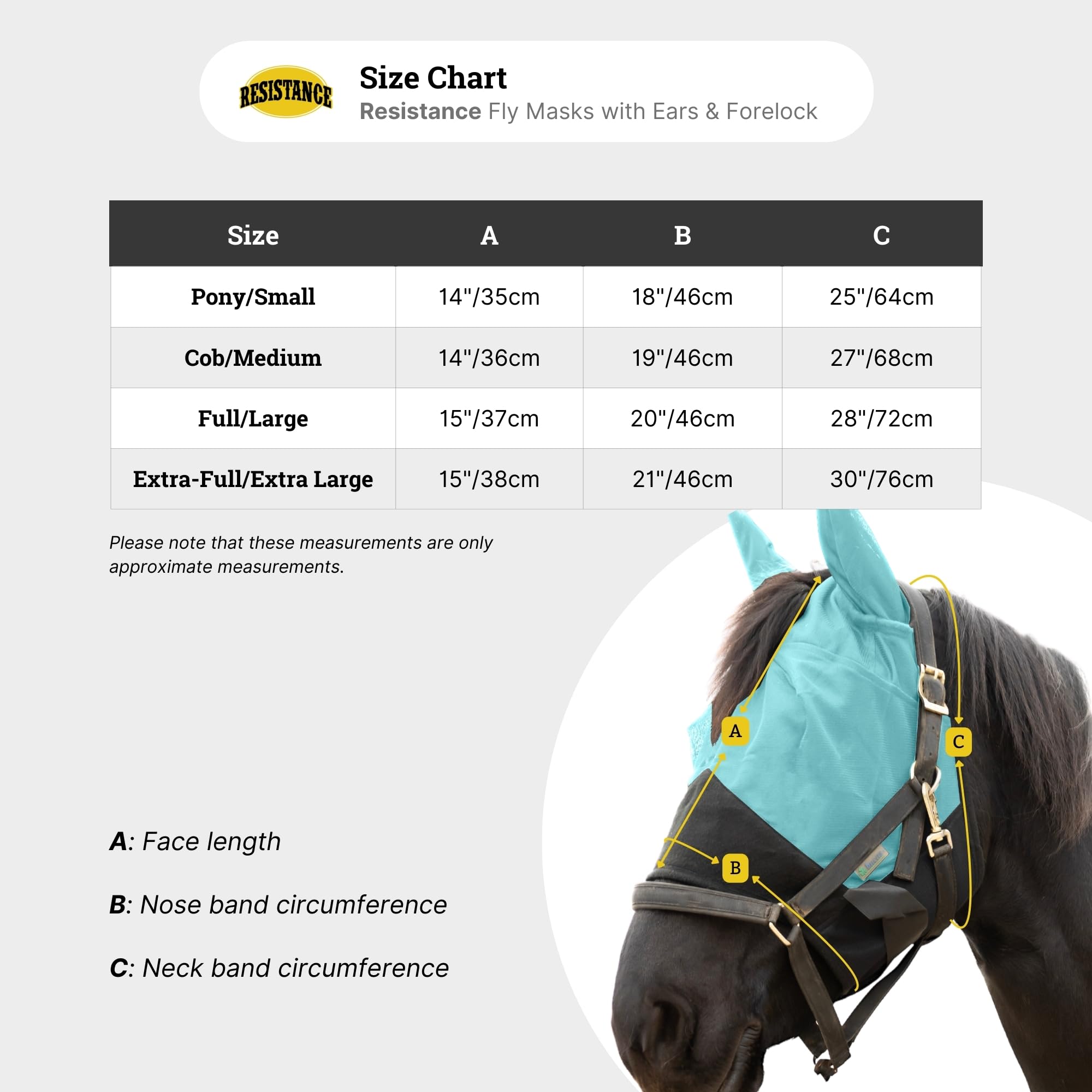 RESISTANCE Premium Horse Fly Mask with Ears and Fine Mesh - Ultimate Insect Defense - UV Fly Mask for Horses - Secure Fit and Ma