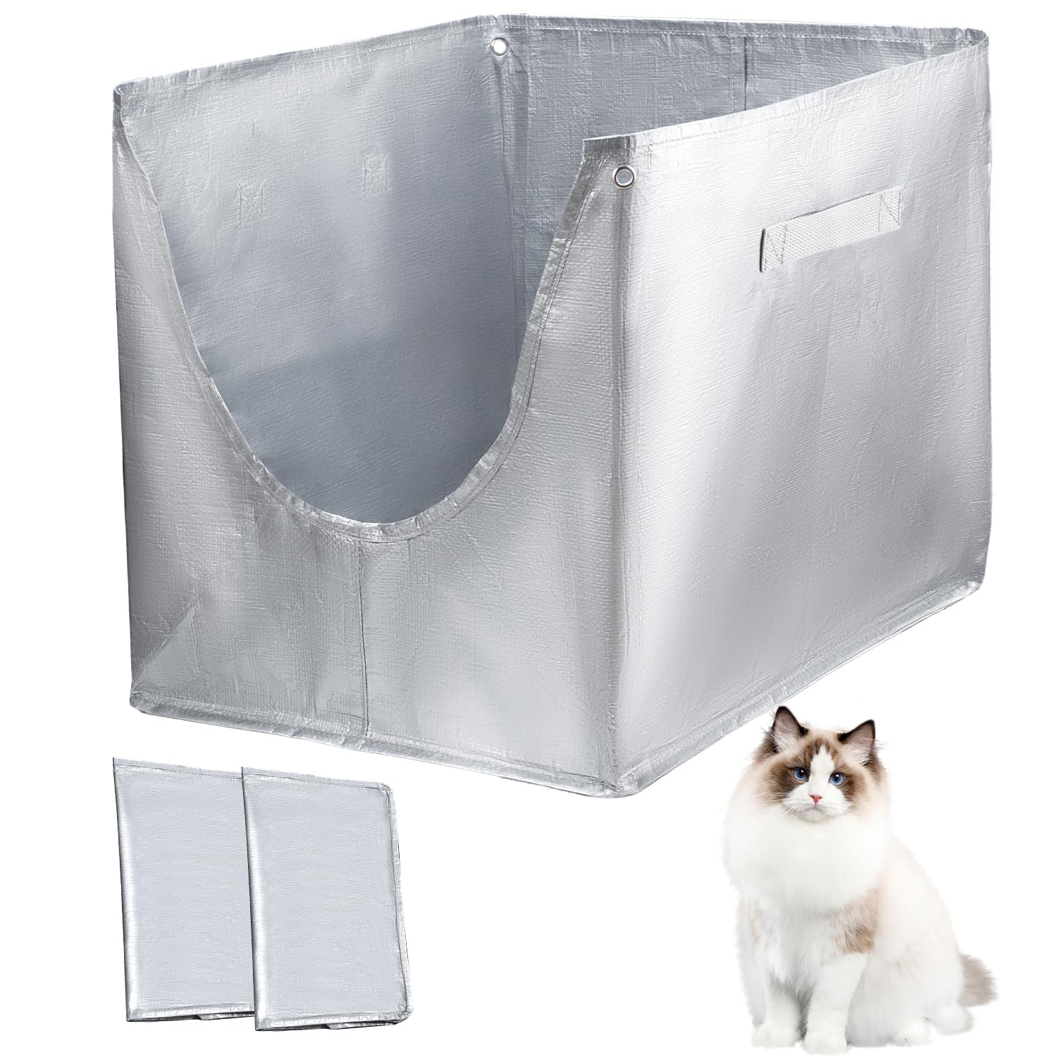 2 Pack Liner F Compatible with Modkat Flip Litter Box Type F, Reusable Litter Box Liners F with Carrying Handles, Refill Liner T