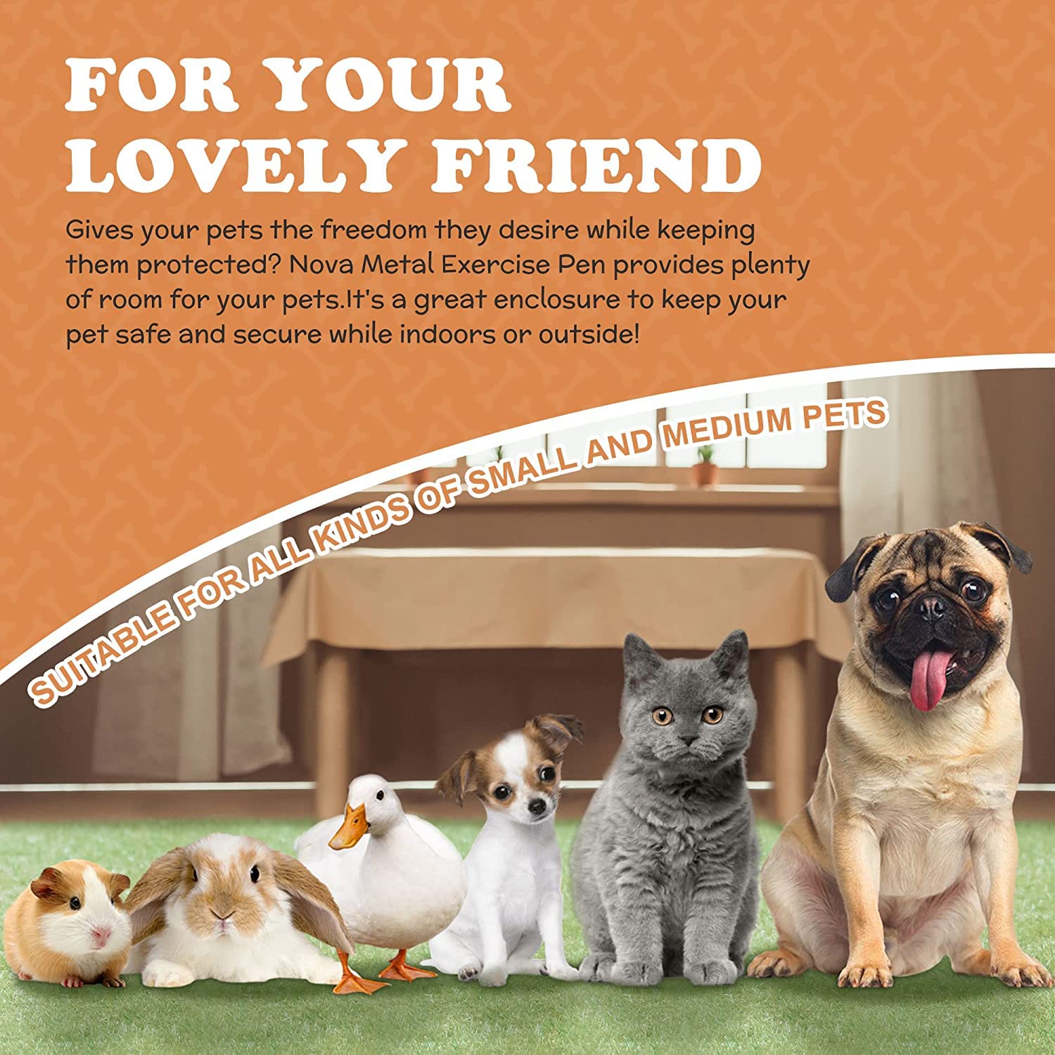 24/30/36/42/48 Inch Pet Playpen Puppy Playpen Dog Exercise Pen Indoor Outdoor Folding Dog Fence For Small Animals 8 Panel