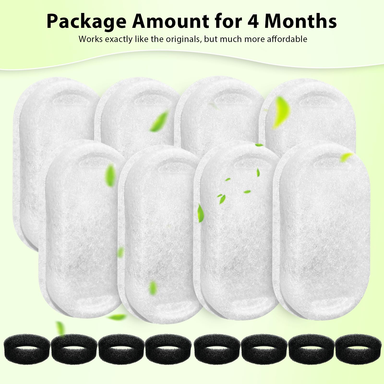 Cat Water Fountain Filter - 16 Pack Cat Fountain Filter For 3.2L/108Oz & 2L/67Oz Pet Water Fountain, Three-Layer Filtration Repl