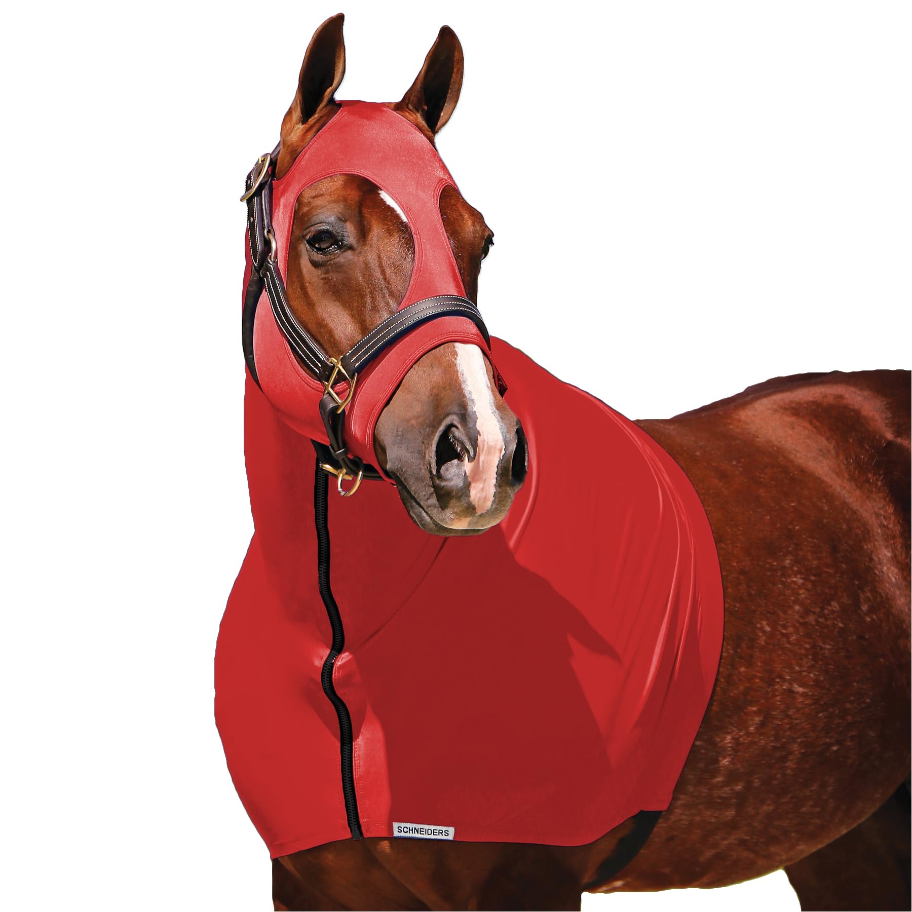 UltraFlex Horse Slickers | Horse Dirt & Dust Defense | Full Zip Hood | Color Red | Size Large