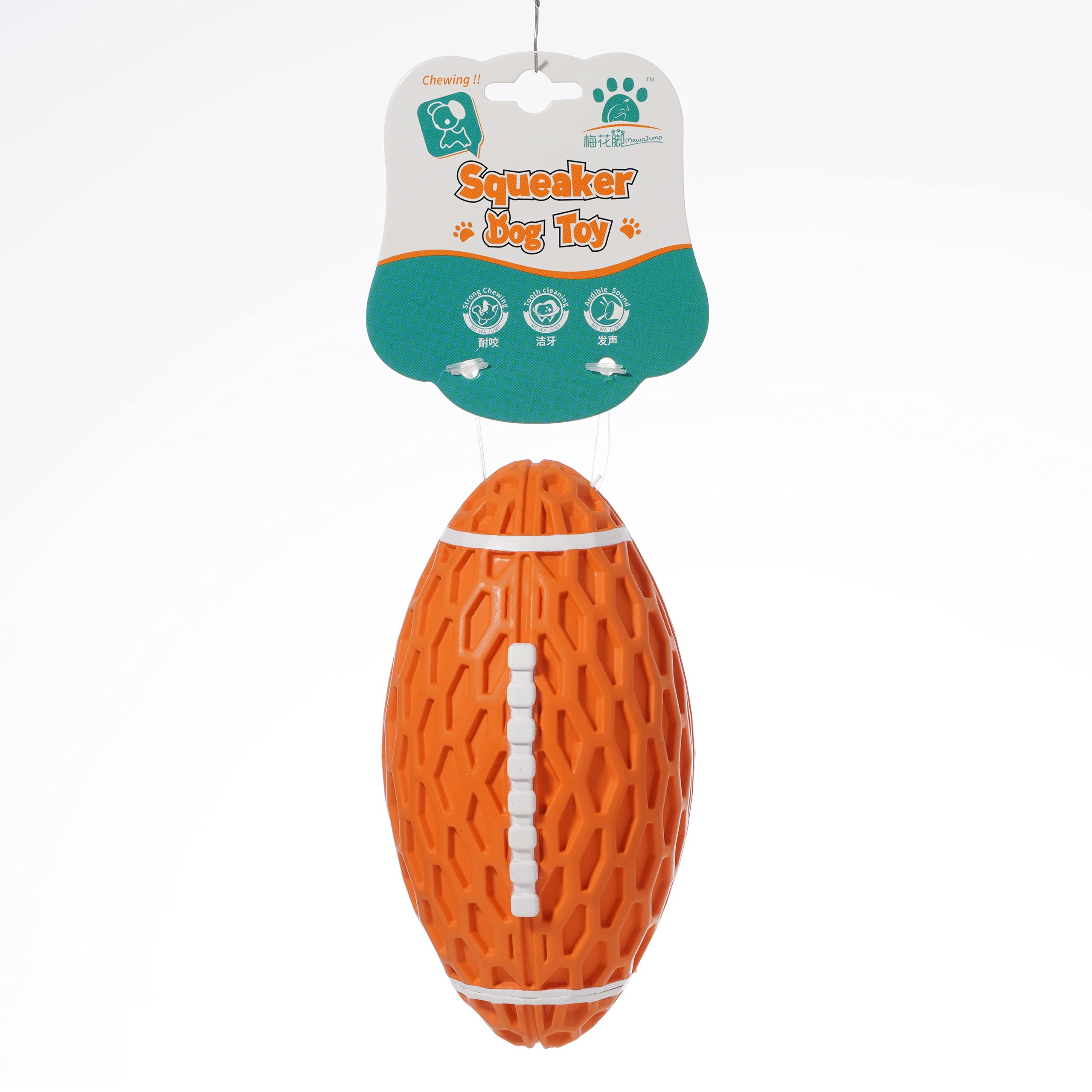 Dog Toys Ball Pet Squeaky Toys Rubber Floating Football, Interactive And Trainning Durable Chew Toys For Fetching Games For Agressive Chewer(Orange)