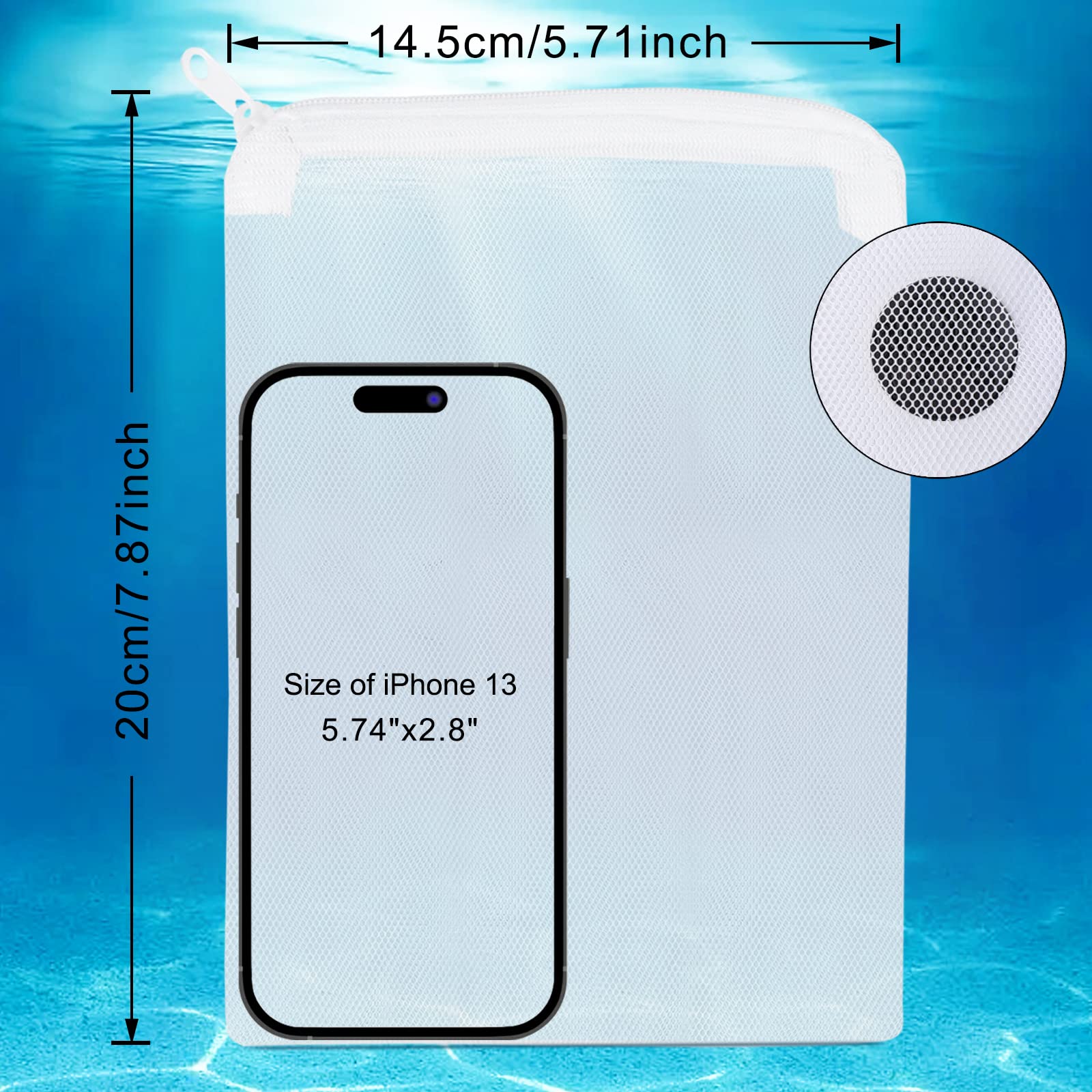 Segarty Aquarium Media Bags, 10Pcs 7.7X5.9In Nylon Mesh Aquarium Filter, Media Bags With Plastic Zipper, Fish Tank Net Bags For