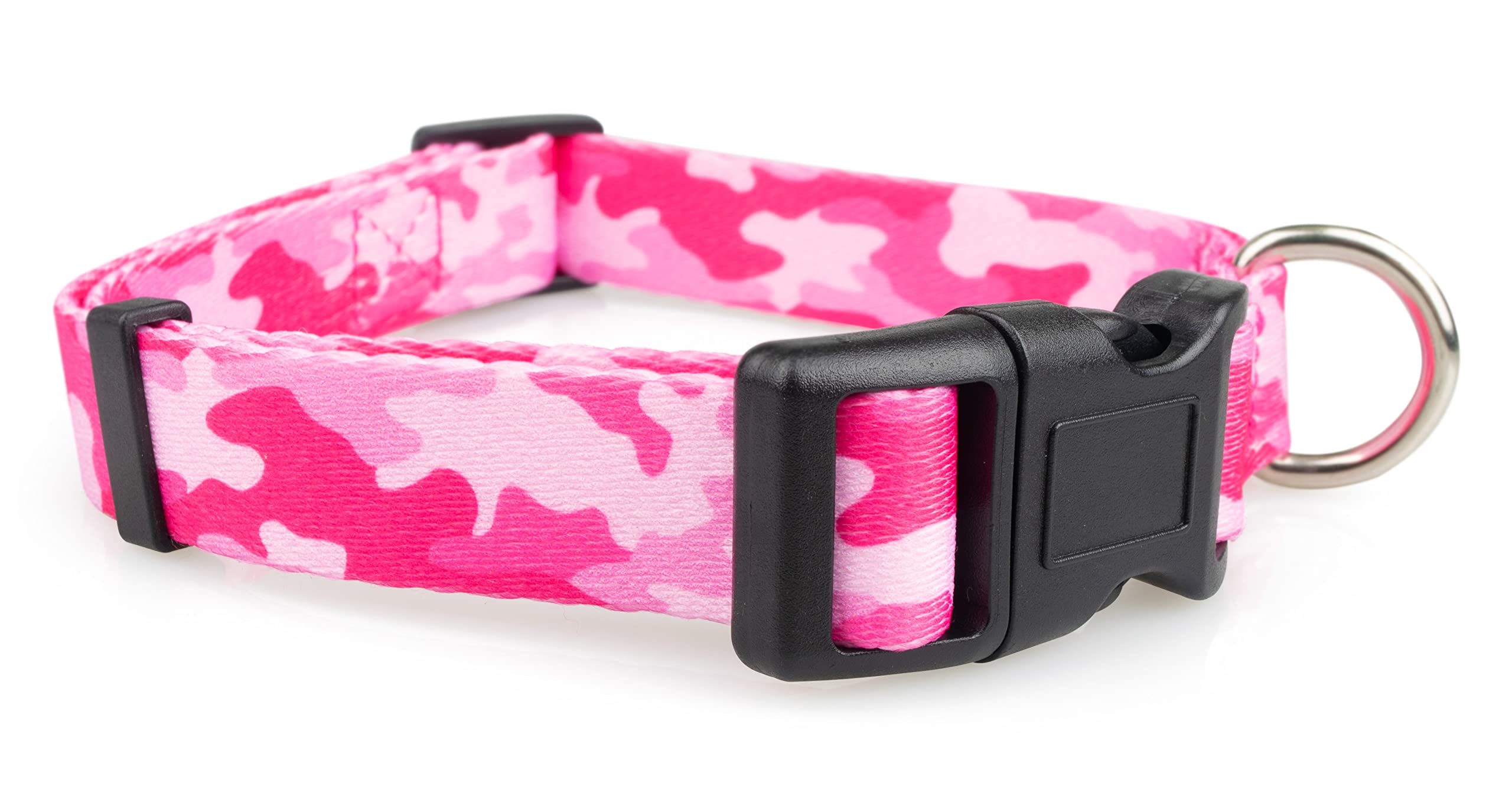 Limeloot Pink Camo Dog Collar for Female Dogs, Cute Girl Dog Collar for Large Dogs, Large