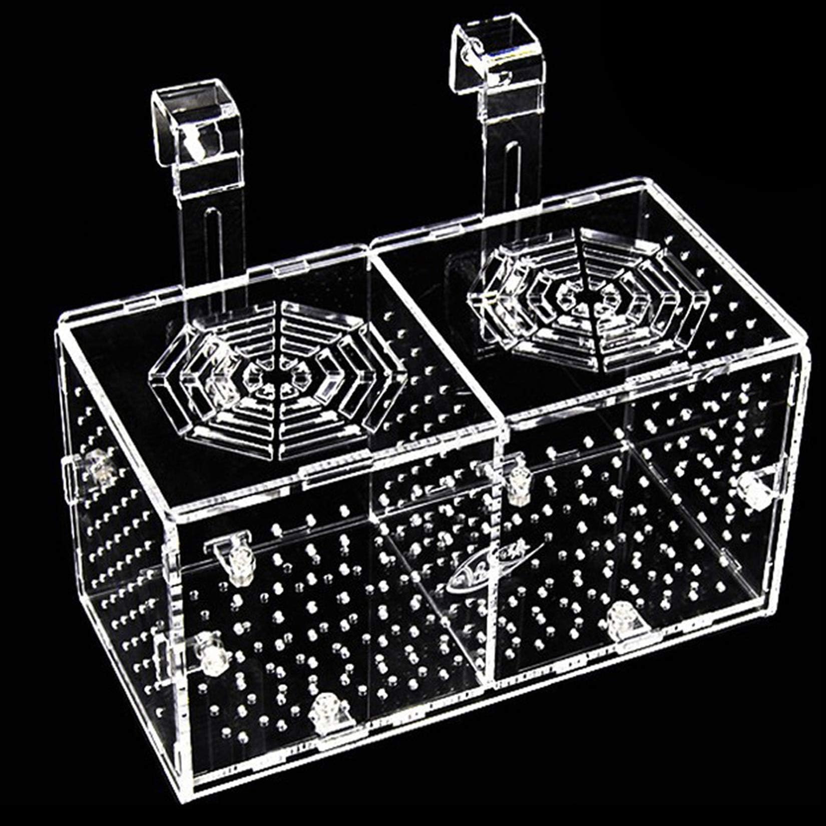 Hamiledyi Acrylic Breeding Isolation Box - Transparent Aquarium Hatchery for Guppy/Shrimp/Small Fish, Safe Nursery Tank with Air