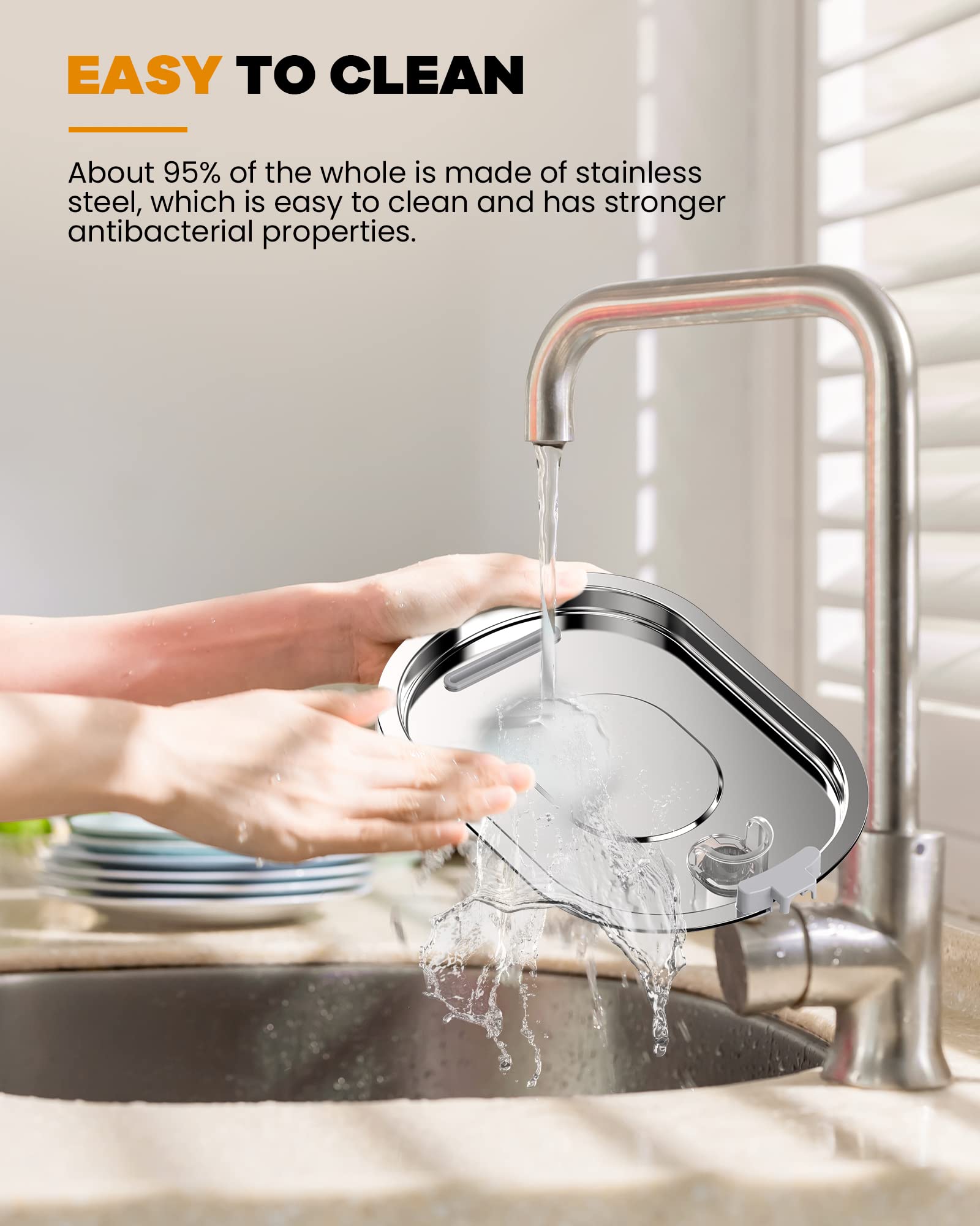 Cat Water Fountain Stainless Steel: 108Oz/3.2L Pet Water Fountain - Water Fountain For Cats Inside With Water Level Window - Faucet Cat Fountain - Quiet Pump - For Dogs And Cats - Soofpet