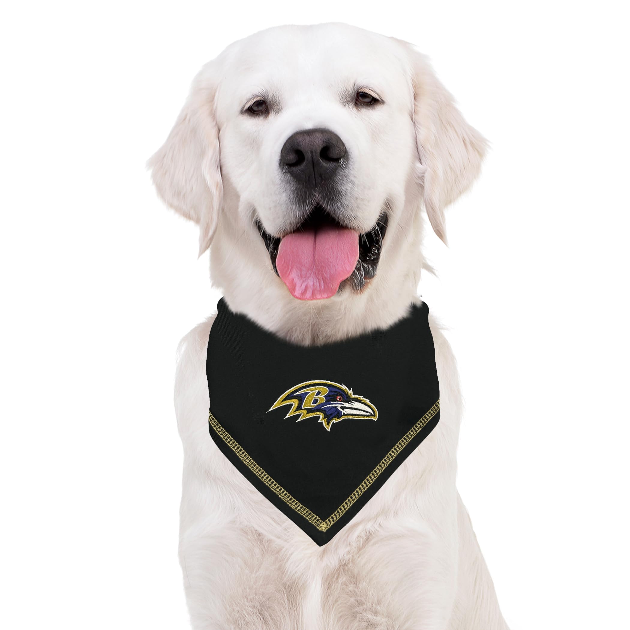 Pets First Nfl Baltimore Ravens Tie Bandana, Size Large/X-Large. Dog Bandana Scarf Bib For Pet Cat Dog. The Ultimate Game-Day, P