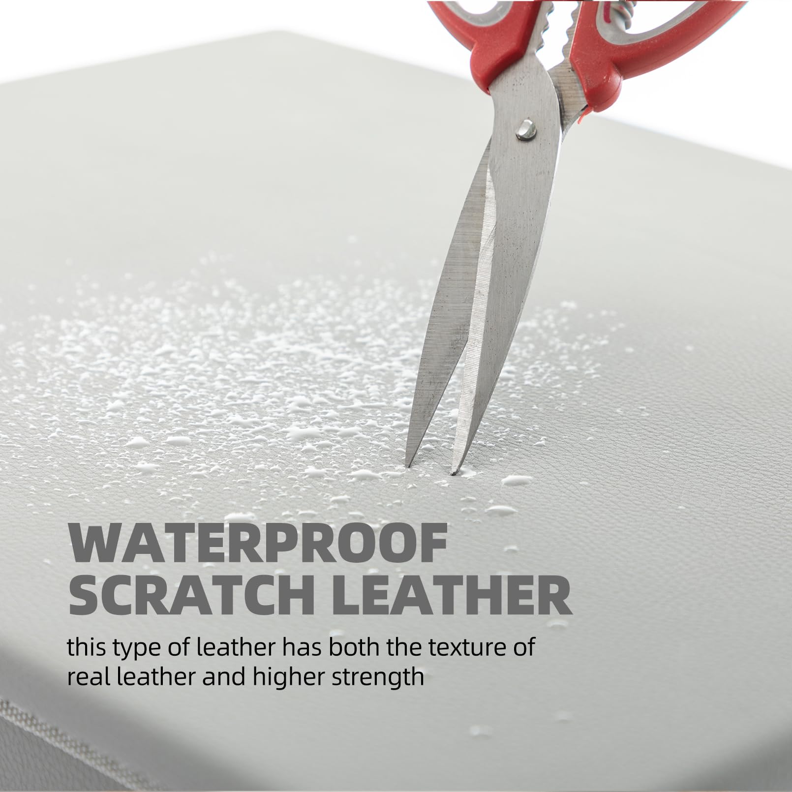 Nuromy Cat Condo & Hideaway - Large Scratch Pad, Leather Cat Bed & Side Table, Grey