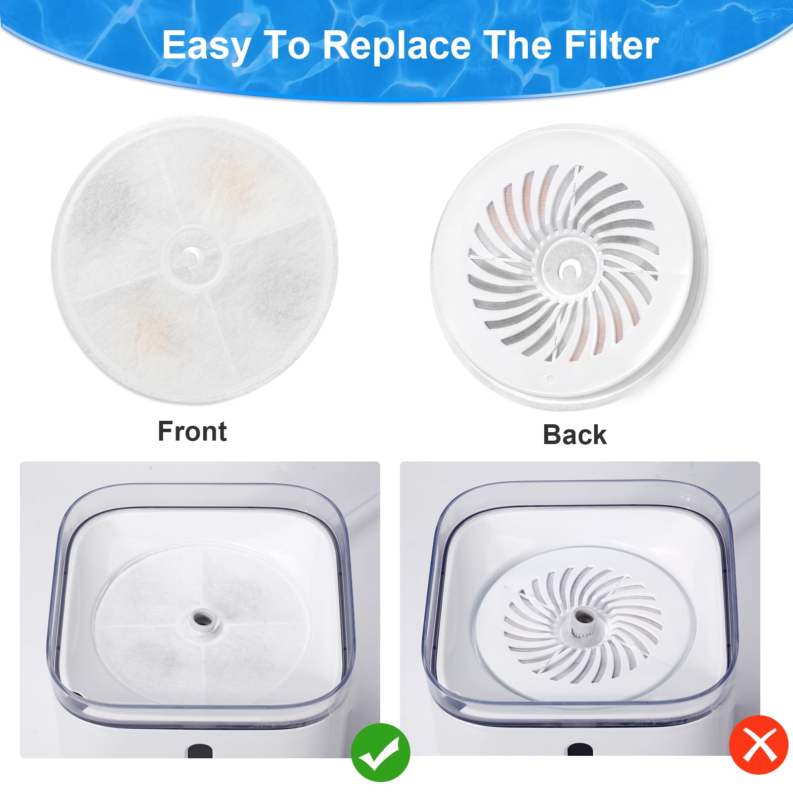 Redoso Upgraded Filter Units 3.0 For Cat Water Fountains E Versweet 2S/3/3 Pro,E Versweet Solo/Solo Se And More, Pet Water Fount