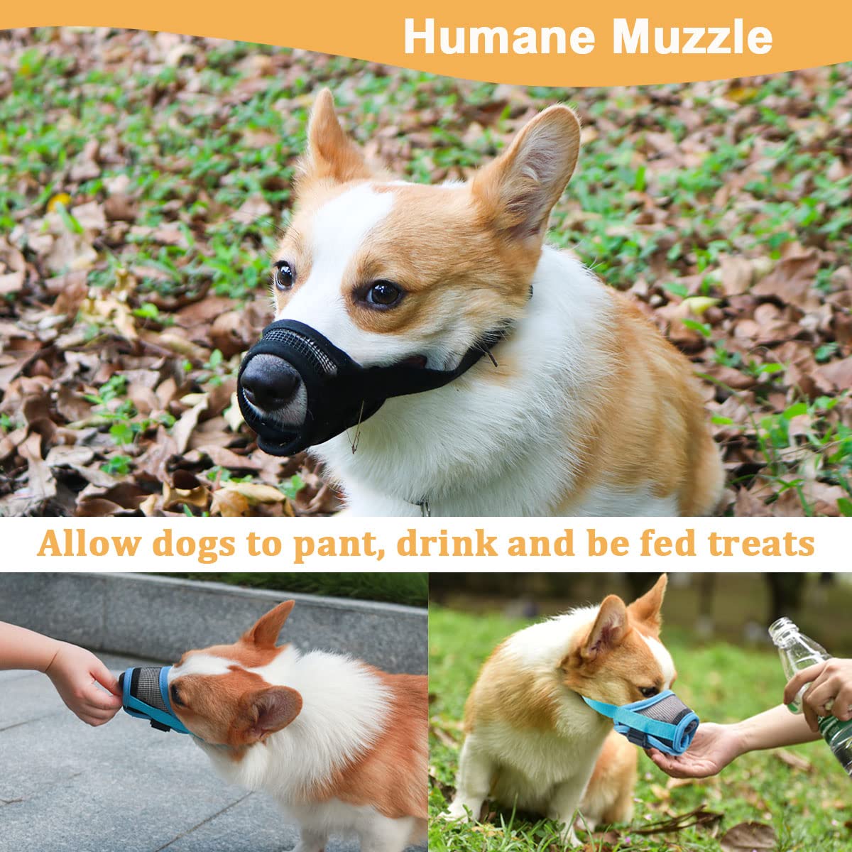 Mayerzon Dog Muzzle with Adjustable Strap to Prevent Biting Fierce Barking and Chewing, Air Mesh Breathable Pet Muzzles for Smal