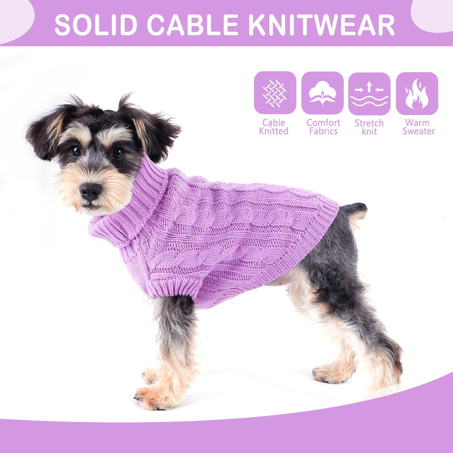 Small Dog Sweater Knitted Dog Sweaters Dog Chihuahua Sweater Clothes Small Dogs Girl Winter Sweaters Warm Dog Turtleneck Sweater