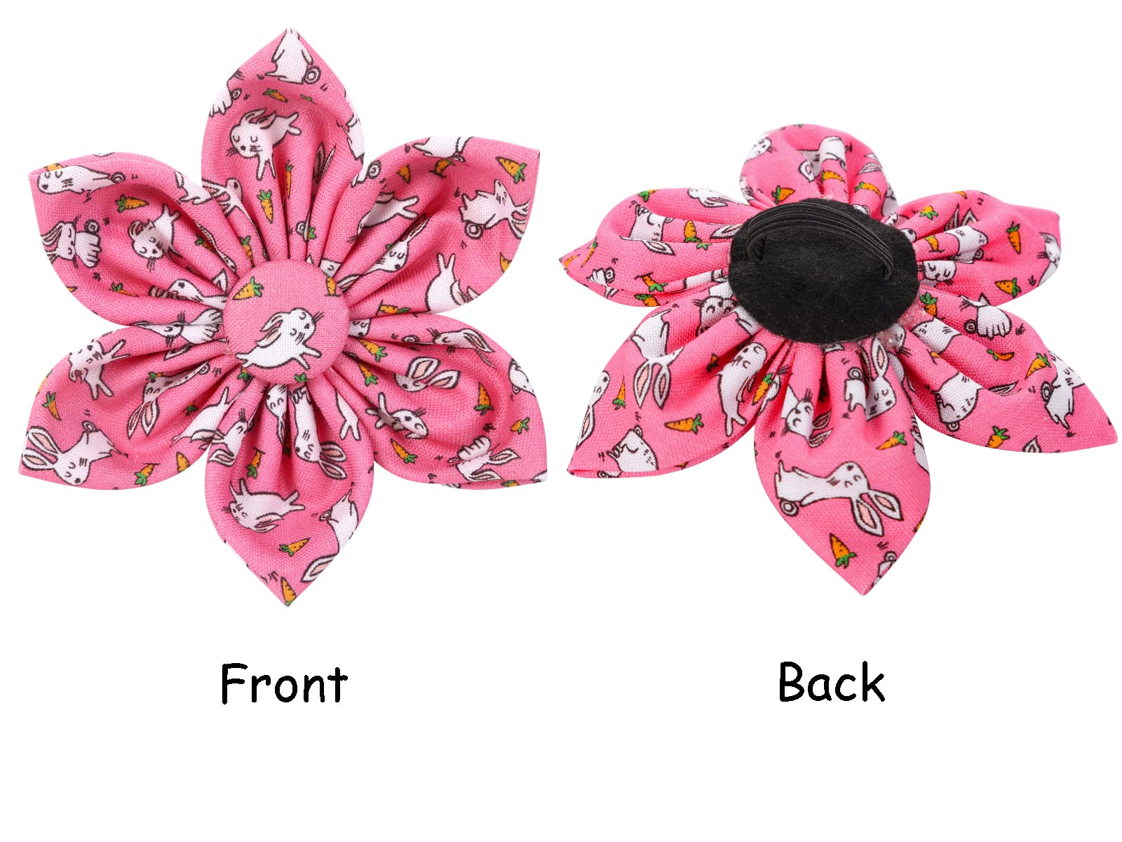 Lionet Paws Easter Bunny Dog Collar With Flower, Flower Collar With Metal Buckle For Dogs, Adjustable Comfortable Dog Collar Gir