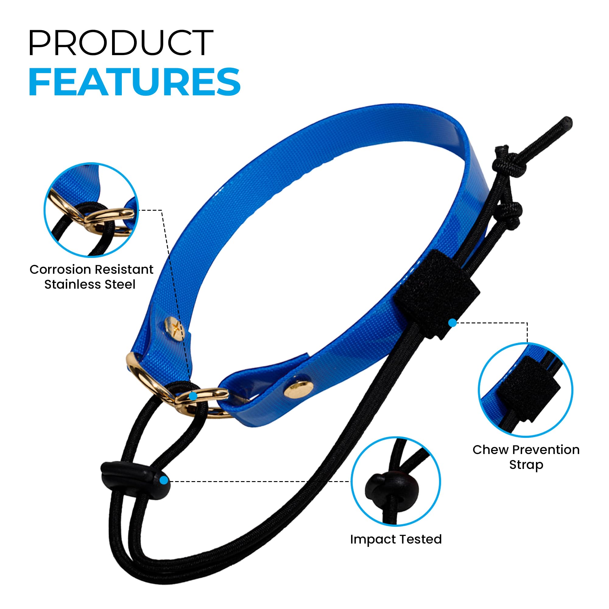 Ecollar 3/4 Inch Replacement Strap Bungee Style - Dog Shock Collar Replacement Strap - 3/4 Dog Collar For Shock Collar - Replace